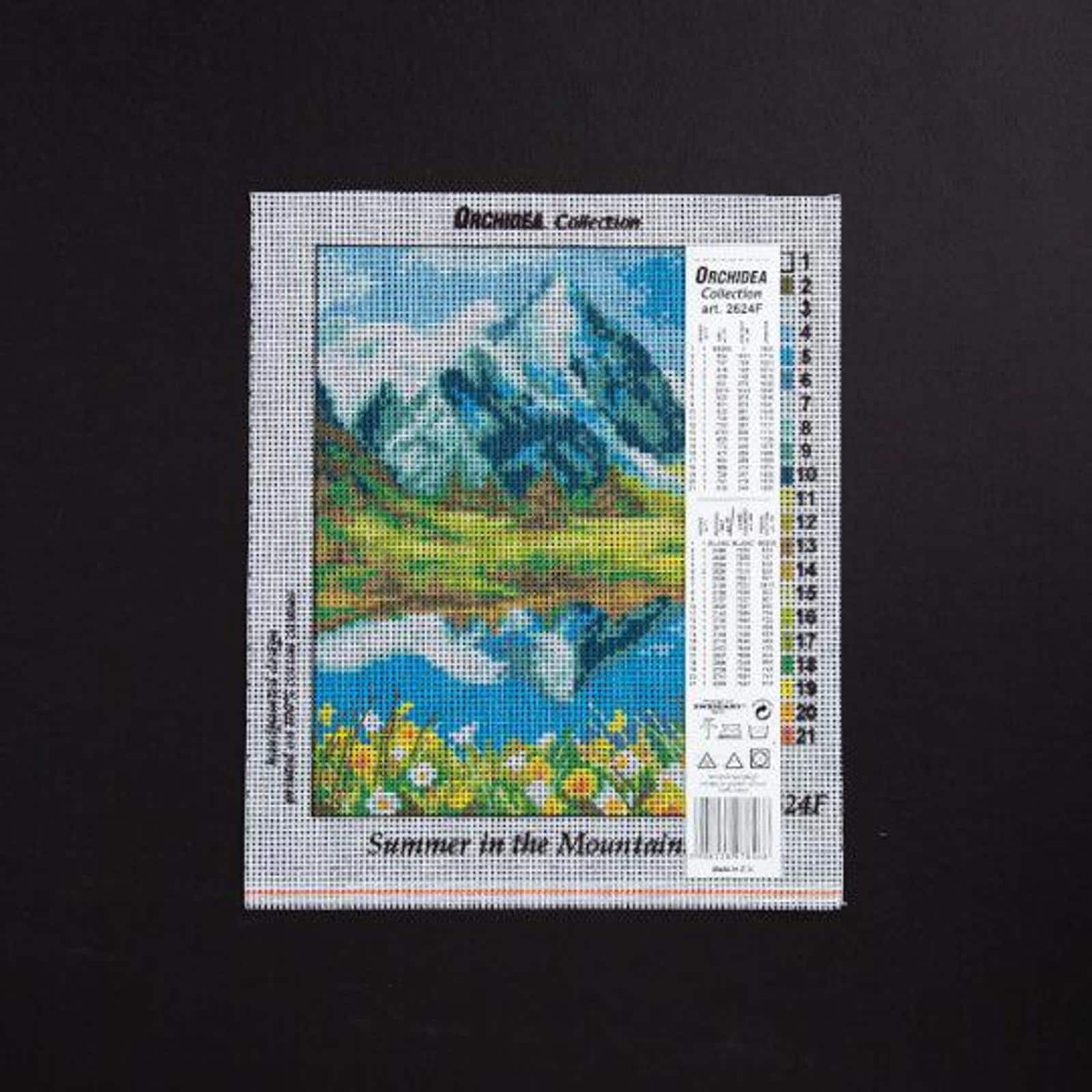Orchidea Needlepoint Canvas For Halfstitch Without Yarn Summer In The Mountains - Printed Tapestry Canvas
