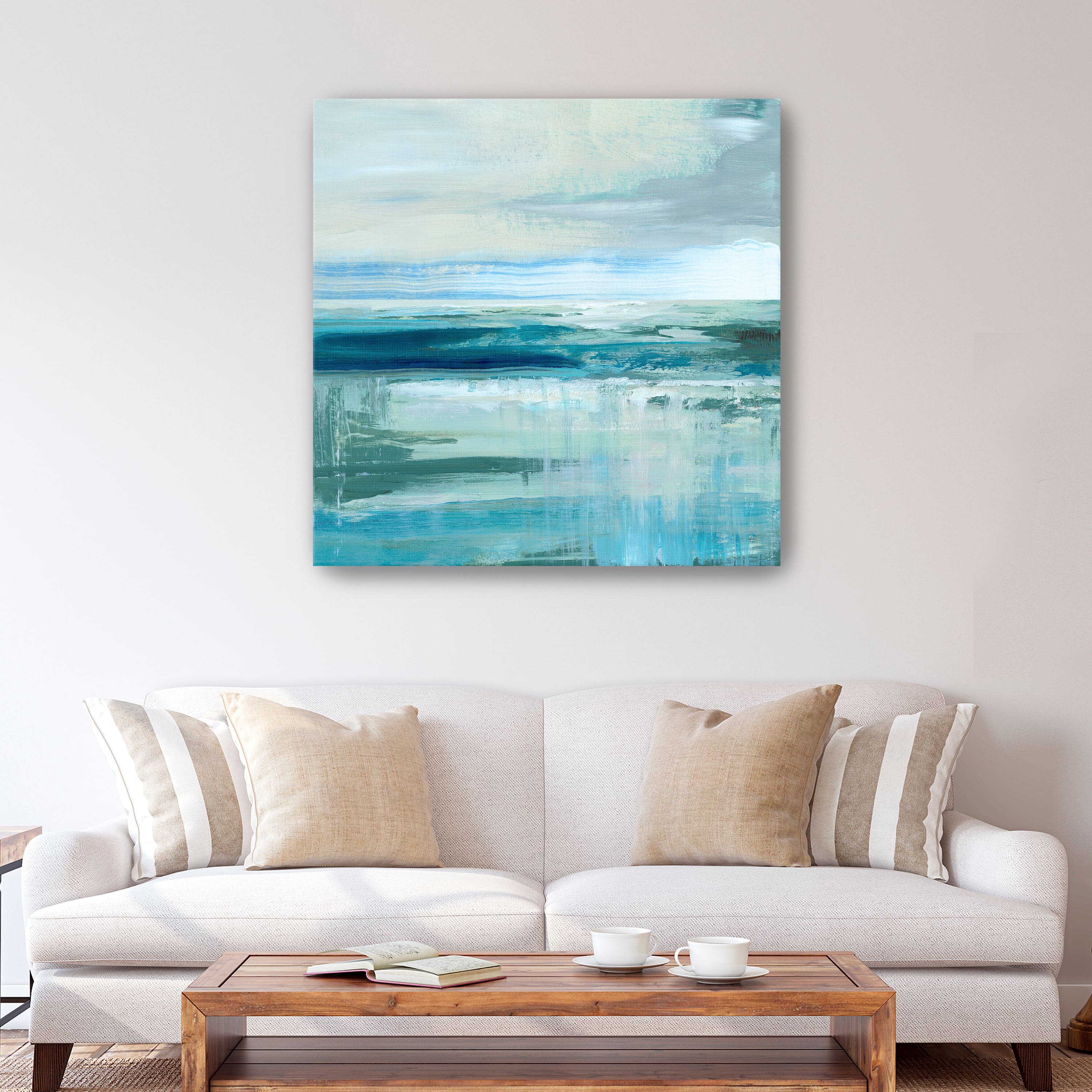 Abstract Sea and Teal Canvas Giclee