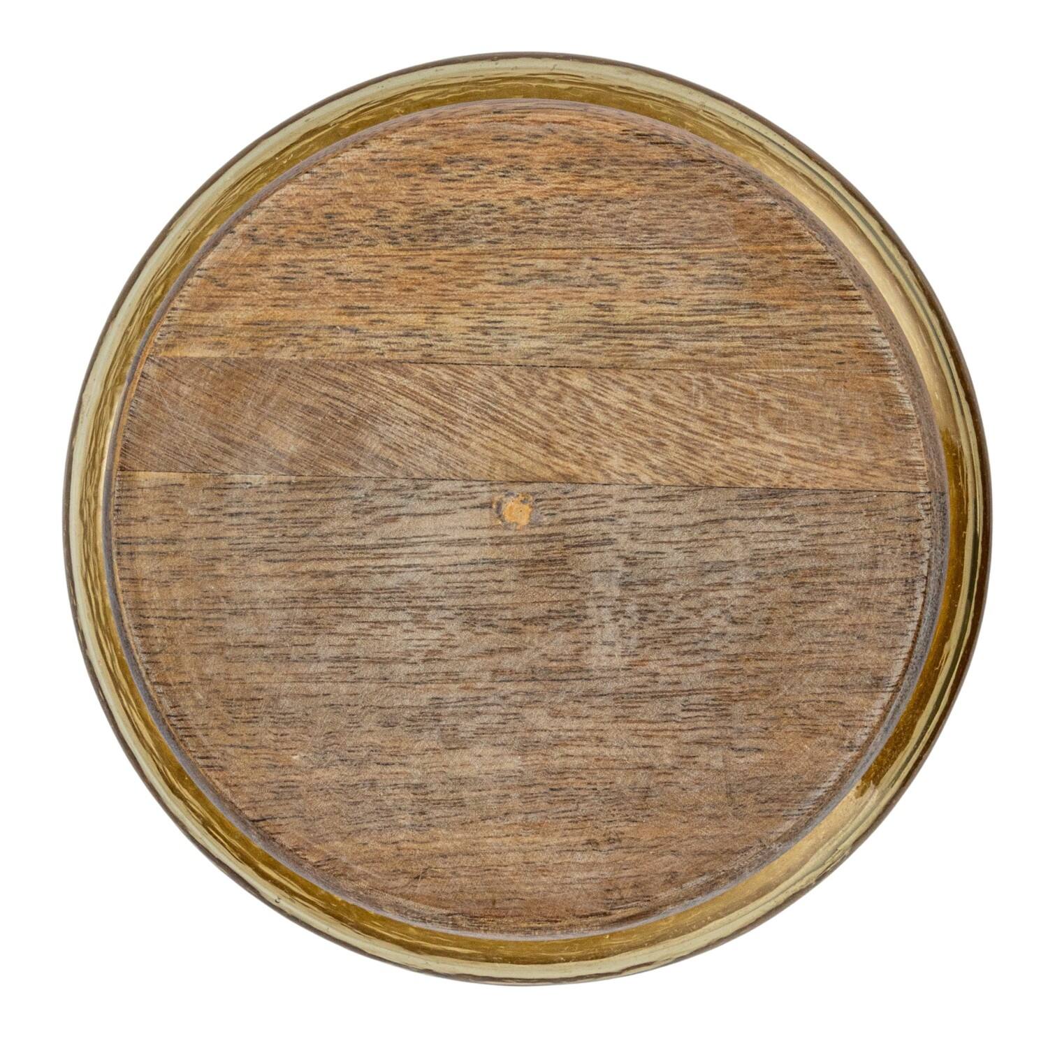 Hello Honey&#xAE; Yellow &#x26; Whitewash Hammered Glass Jar with Mango Wood Lid