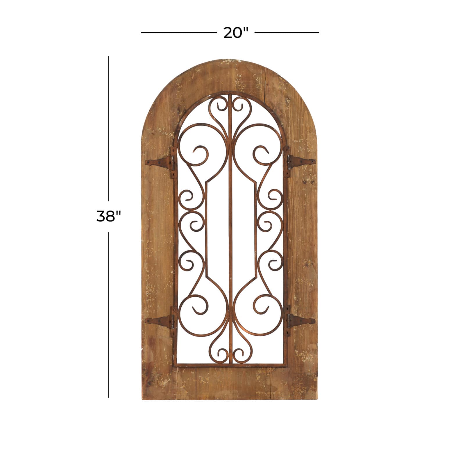 Brown Rustic Metal & Wood Arched Gate Wall Décor