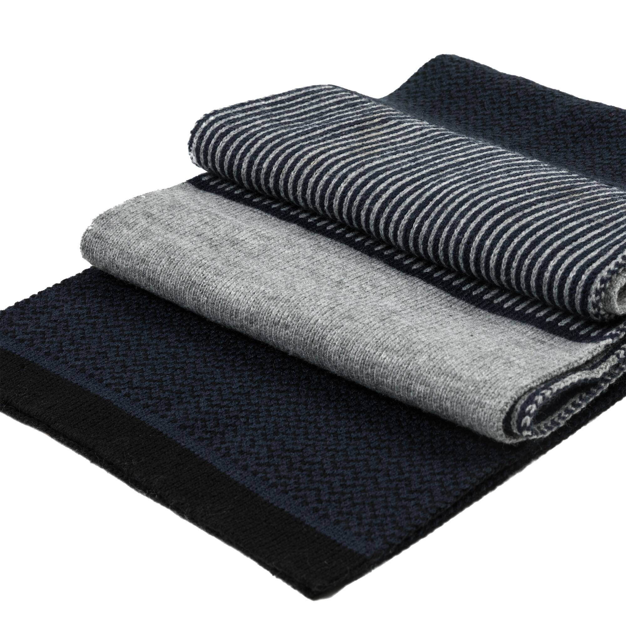 Glitzhome® 70" Men's Black, White & Gray Scarf