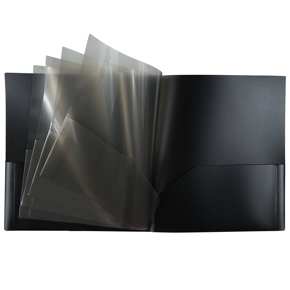 JAM Paper Heavy Duty Plastic 10-Pocket Folder, 2ct.