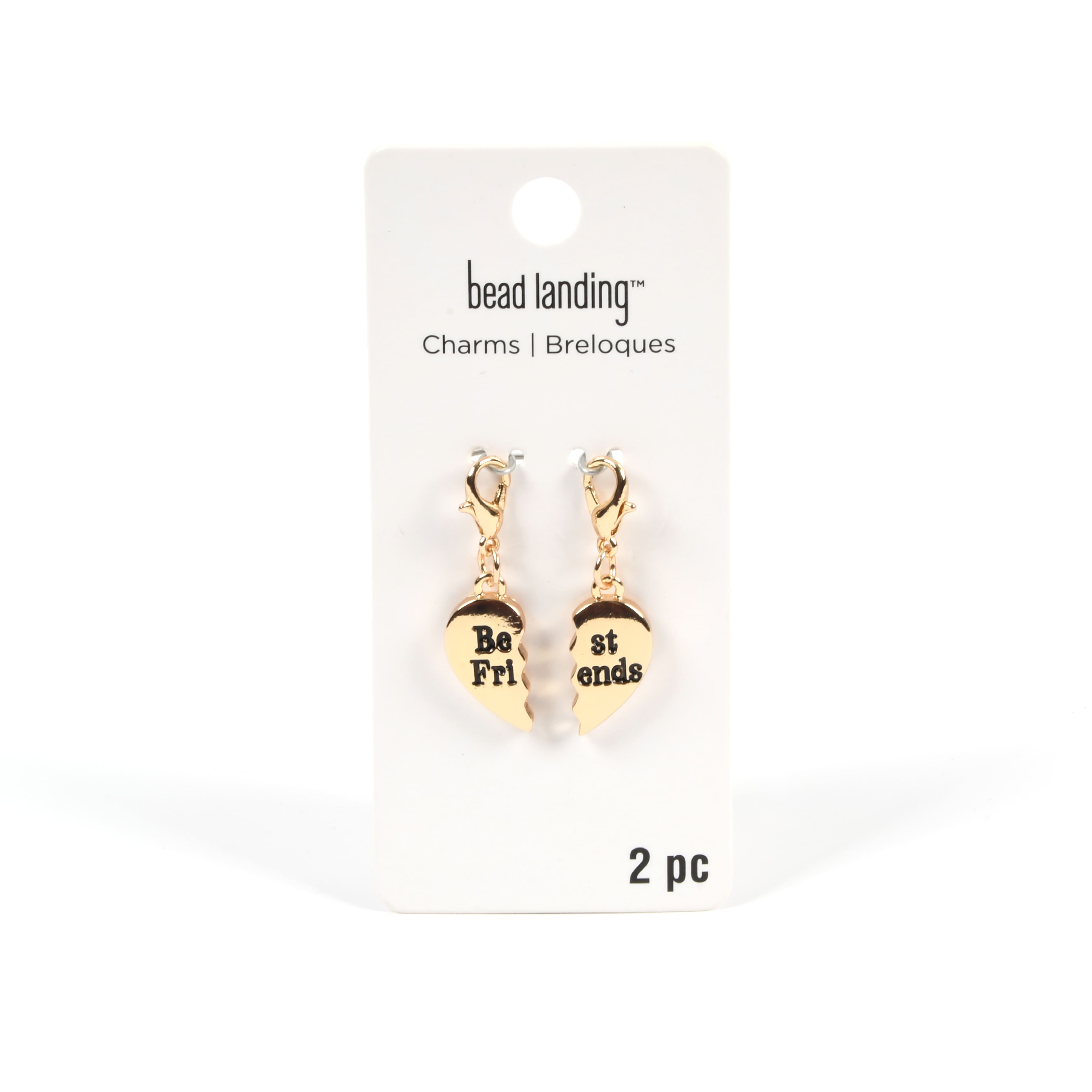 Gold Best Friends Heart Charm Set by Bead Landing&#x2122;