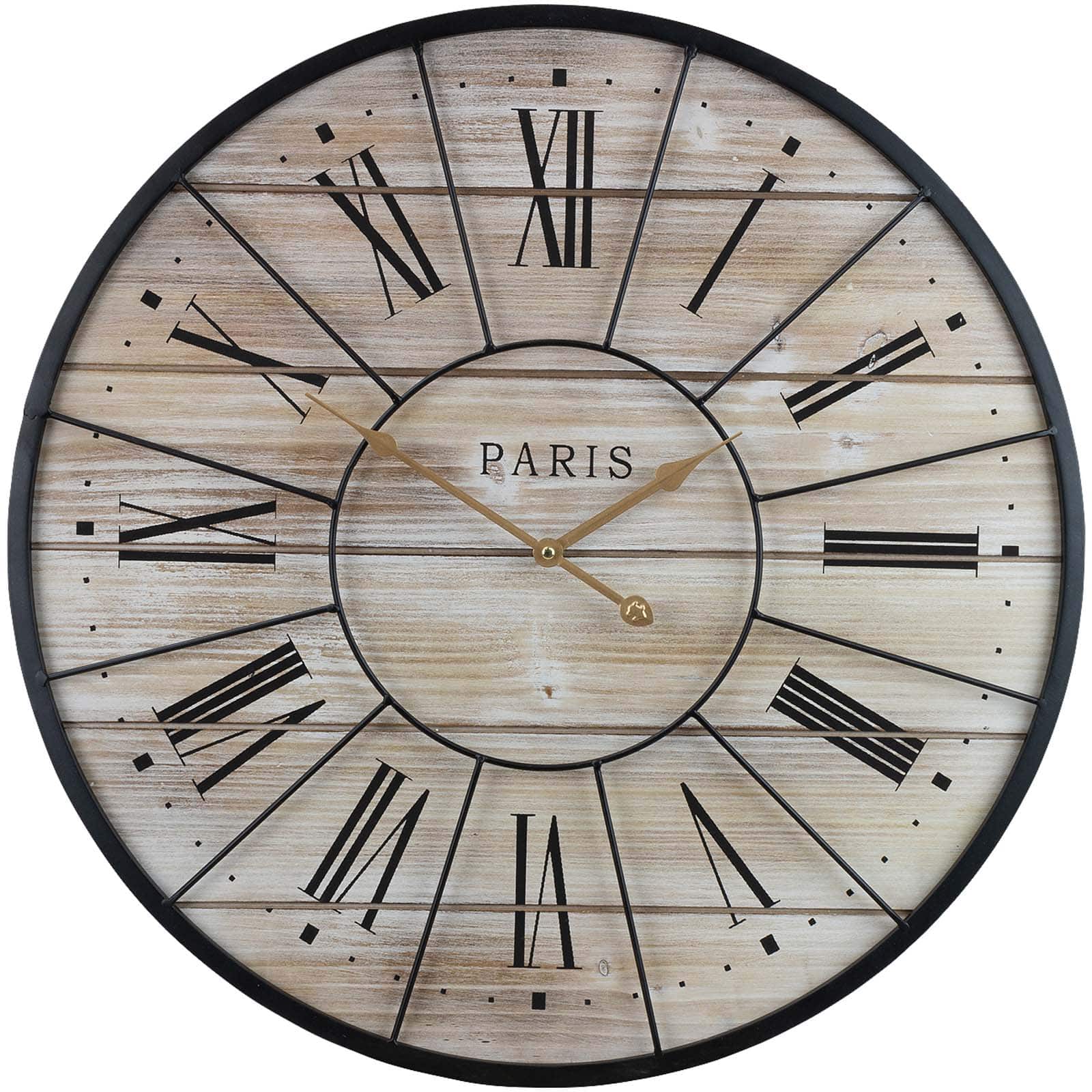 Sorbus&#xAE; 24&#x22; Paris Wood Roman Numeral Clock