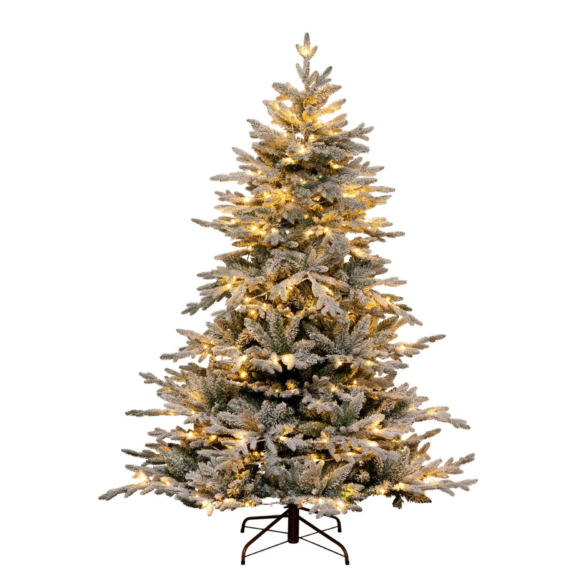 6ft. Pre-Lit Fraser Fir Flocked Artificial Christmas Tree with Instant, Warm White LED Lights