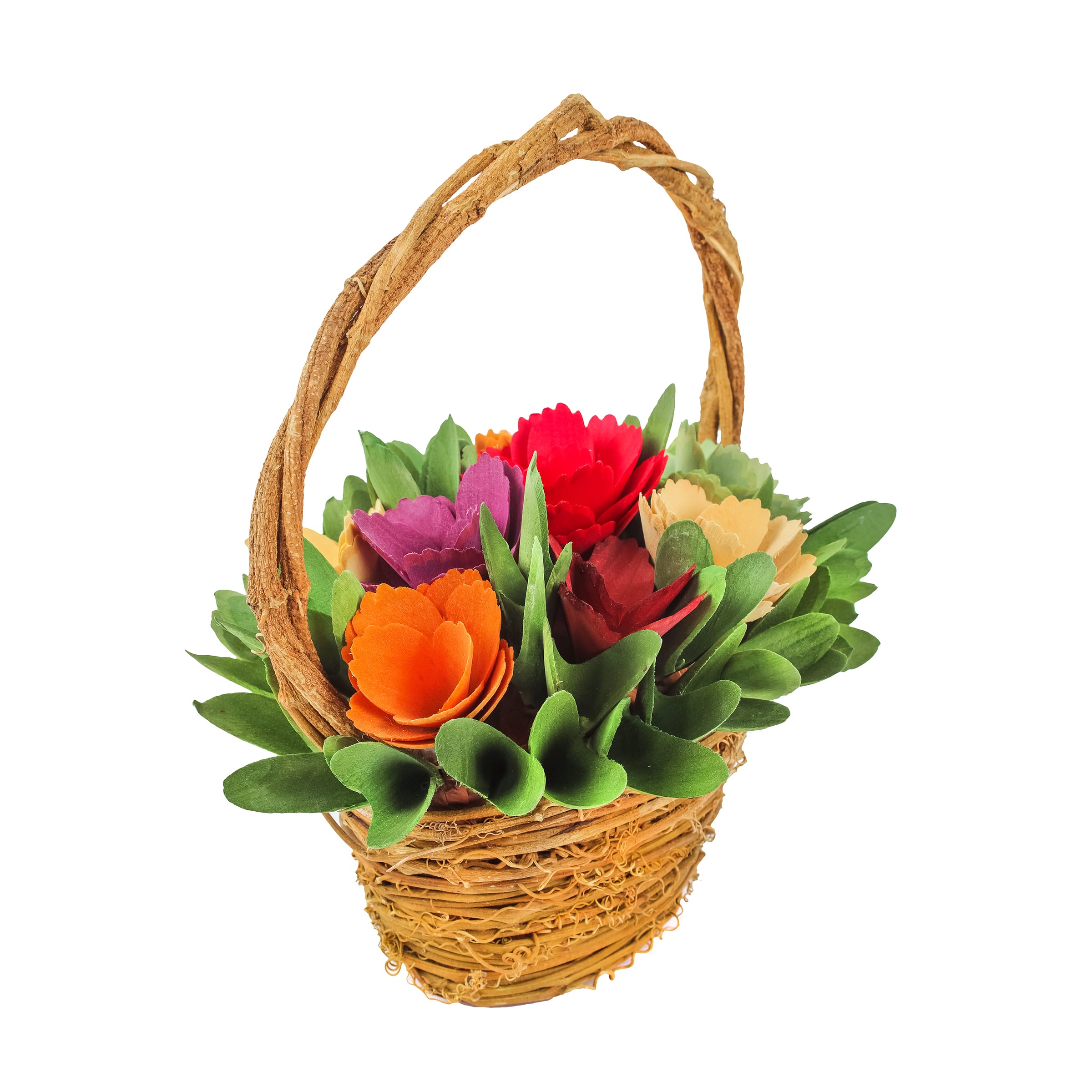 10" Multicolor Spring Floral Basket
