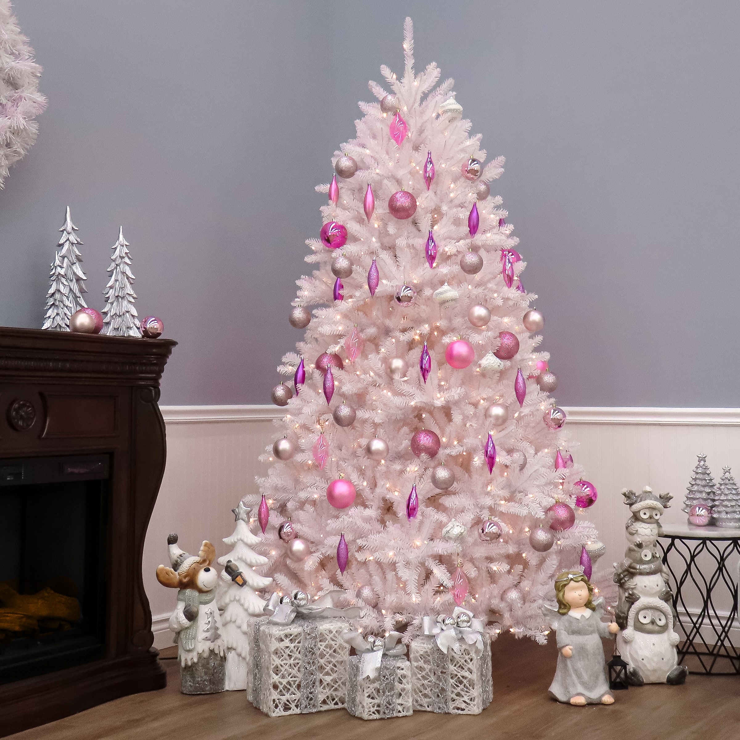 7ft. Prelit Dunhill&#xAE; White Fir Artificial Christmas Tree, Clear Lights