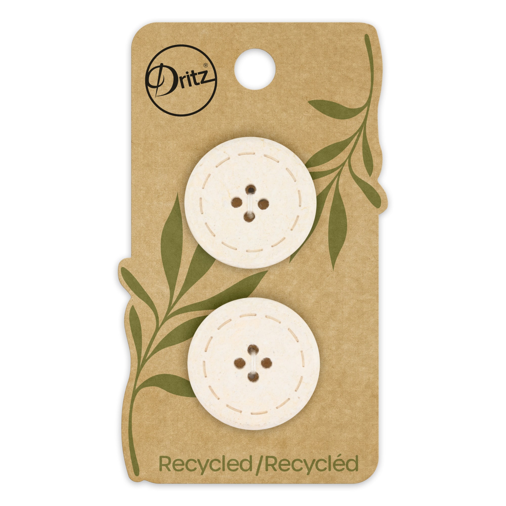 Dritz® 25mm Recycled Cotton Round Stitch Button, 6ct.