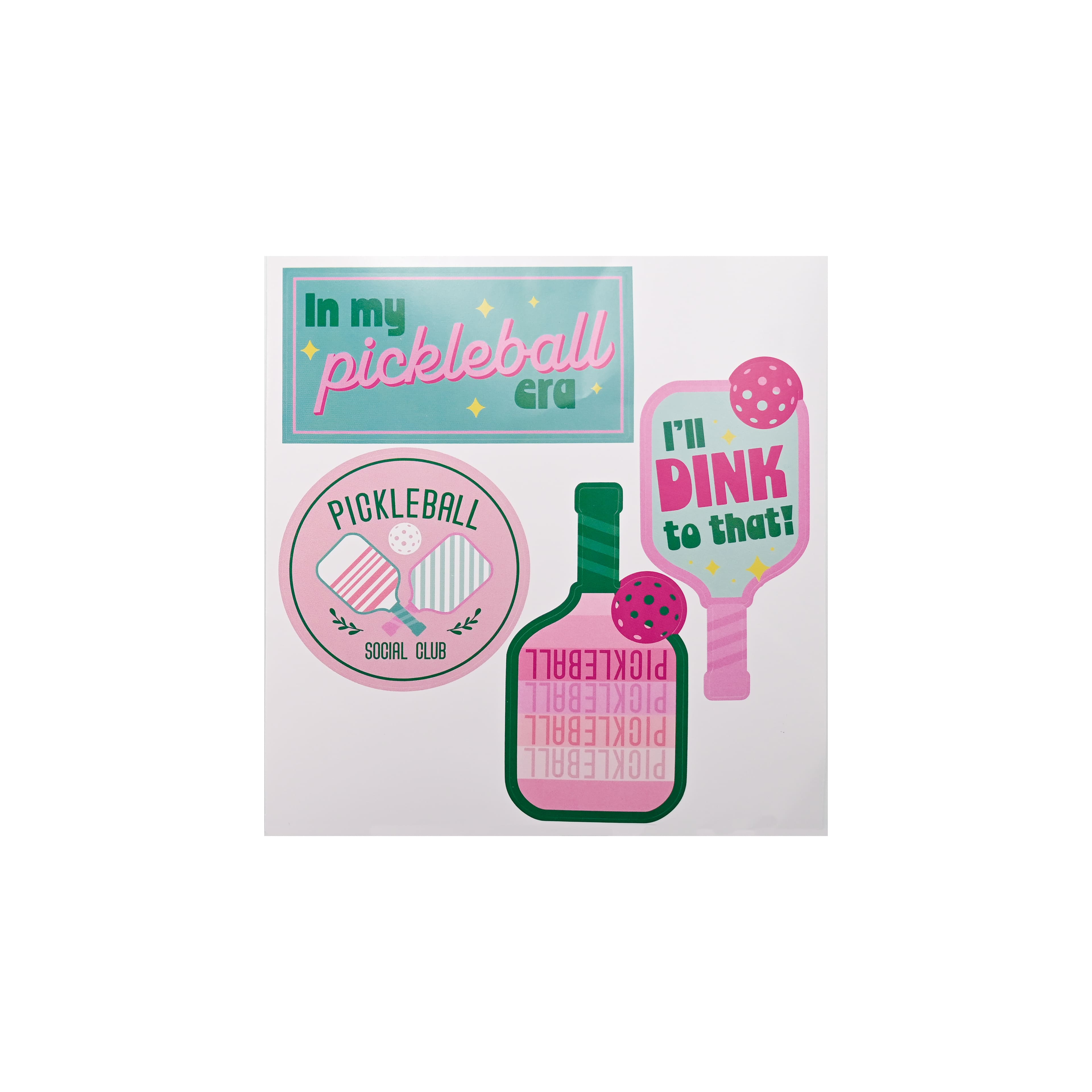 Assorted Pickleball Vinyl Stickers, 4pc. by Fab Finds