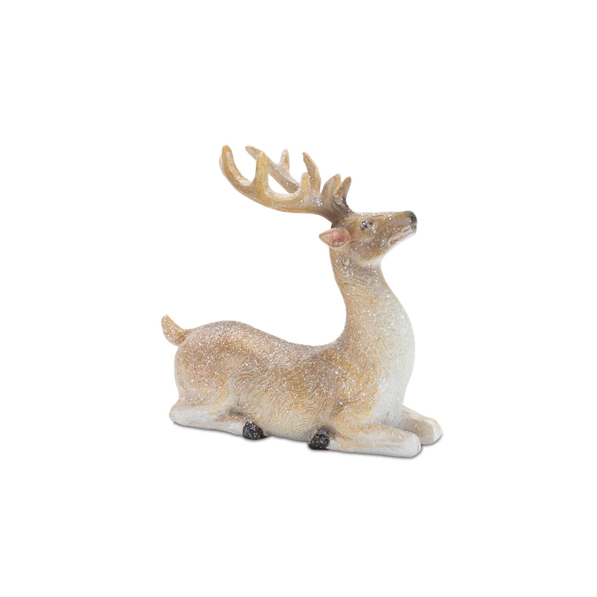 Mini Glittered Holiday Deer Figurines Set