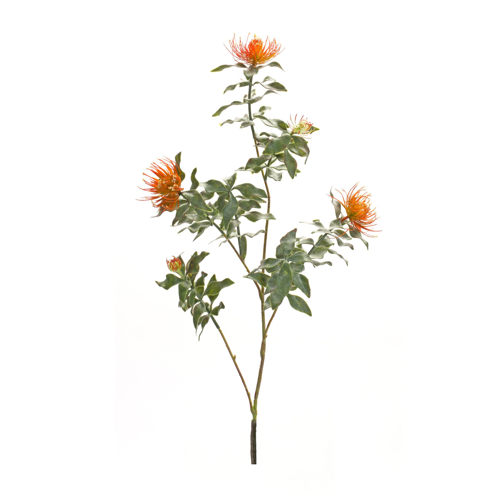 34.25" Orange Flocked Protea Sprays, 6ct.