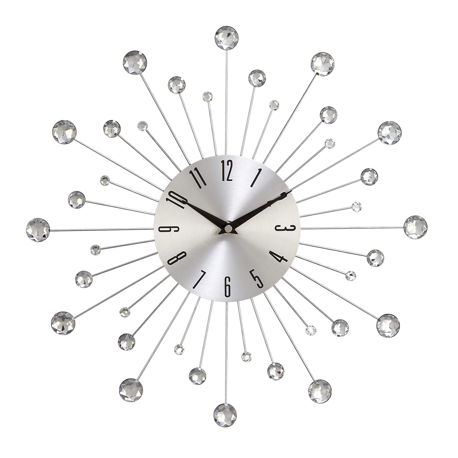 Silver Glam Metal Wall Clock