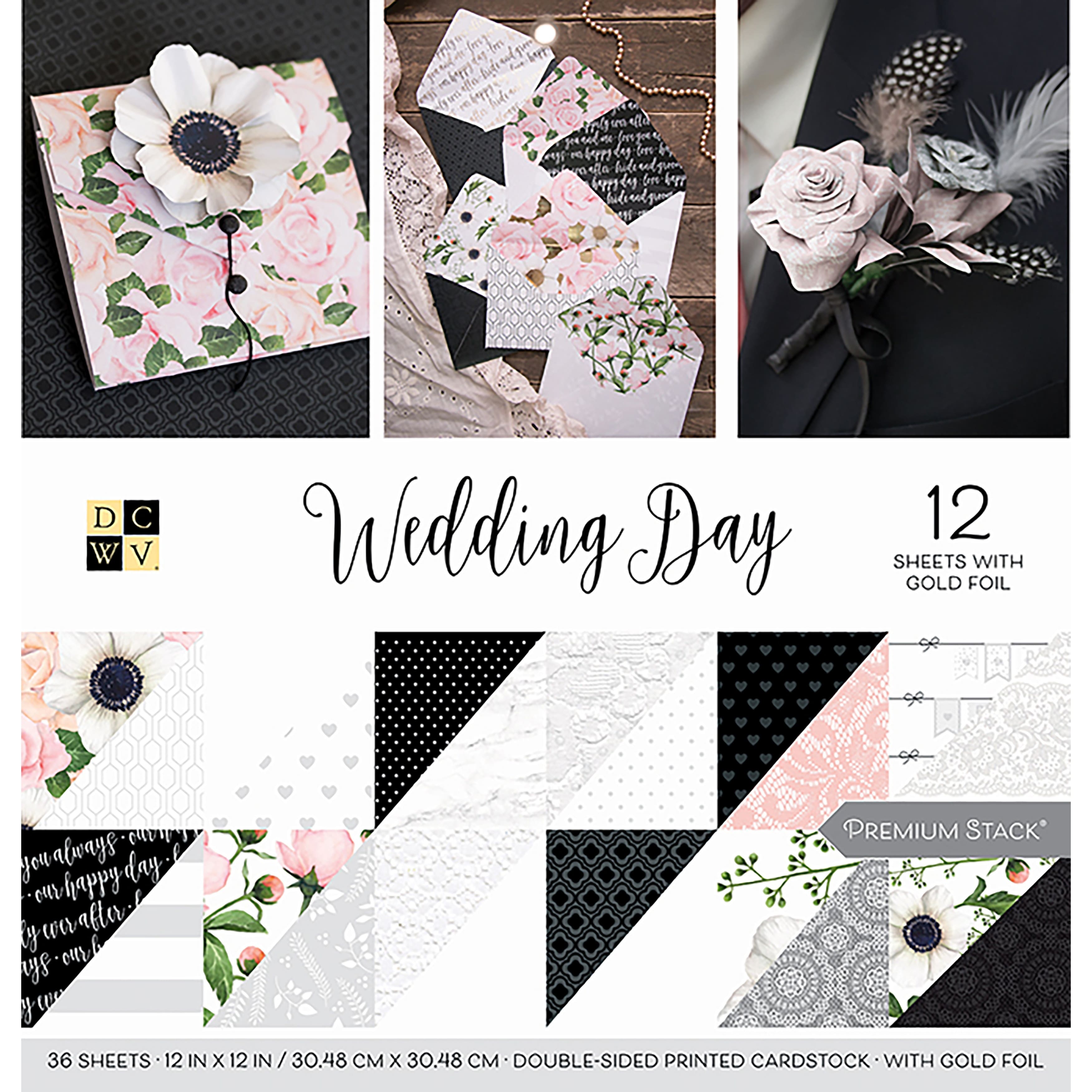 DCWV Wedding Day 12" x 12" Double-Sided Cardstock, 36 Sheets