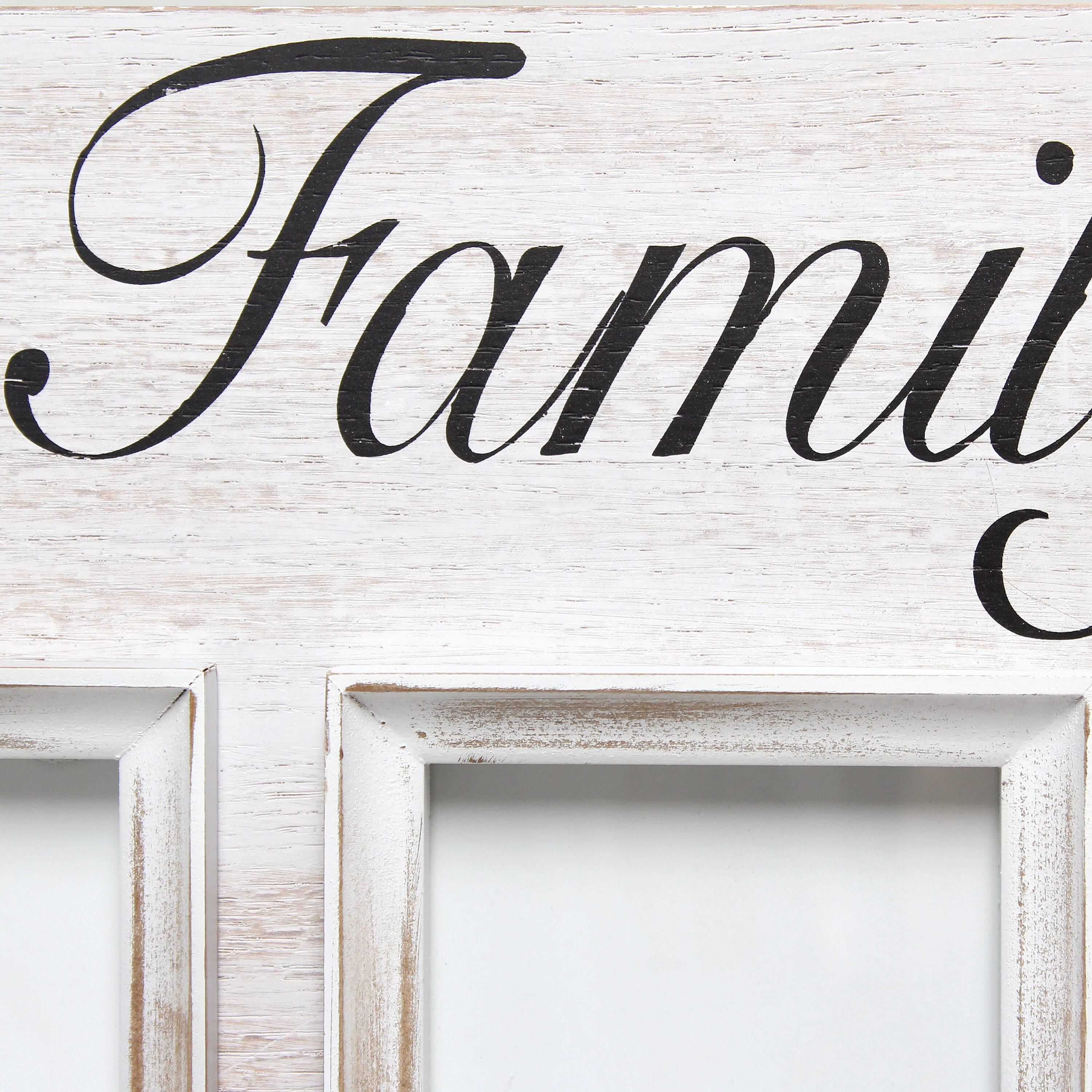 Elegant Designs Whitewash Family 3 Photo Collage 4" x 6" Picture Frame