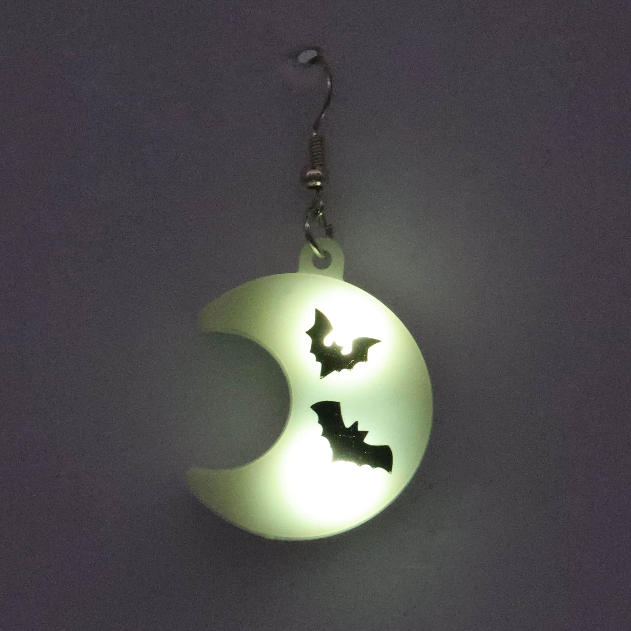Light Up Moon &#x26; Bat Dangle Earrings by Celebrate It&#x2122;