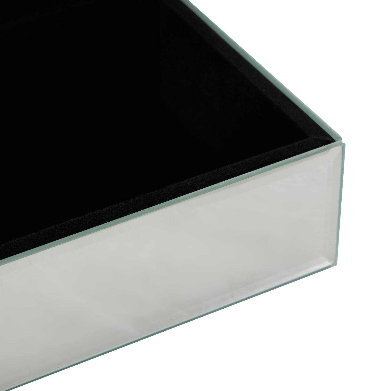 8&#x22; x 5&#x22; x 4.5&#x22; Silver Glass Mirrored Decorative Jewelry Box with Pink Bubble Textured Balls