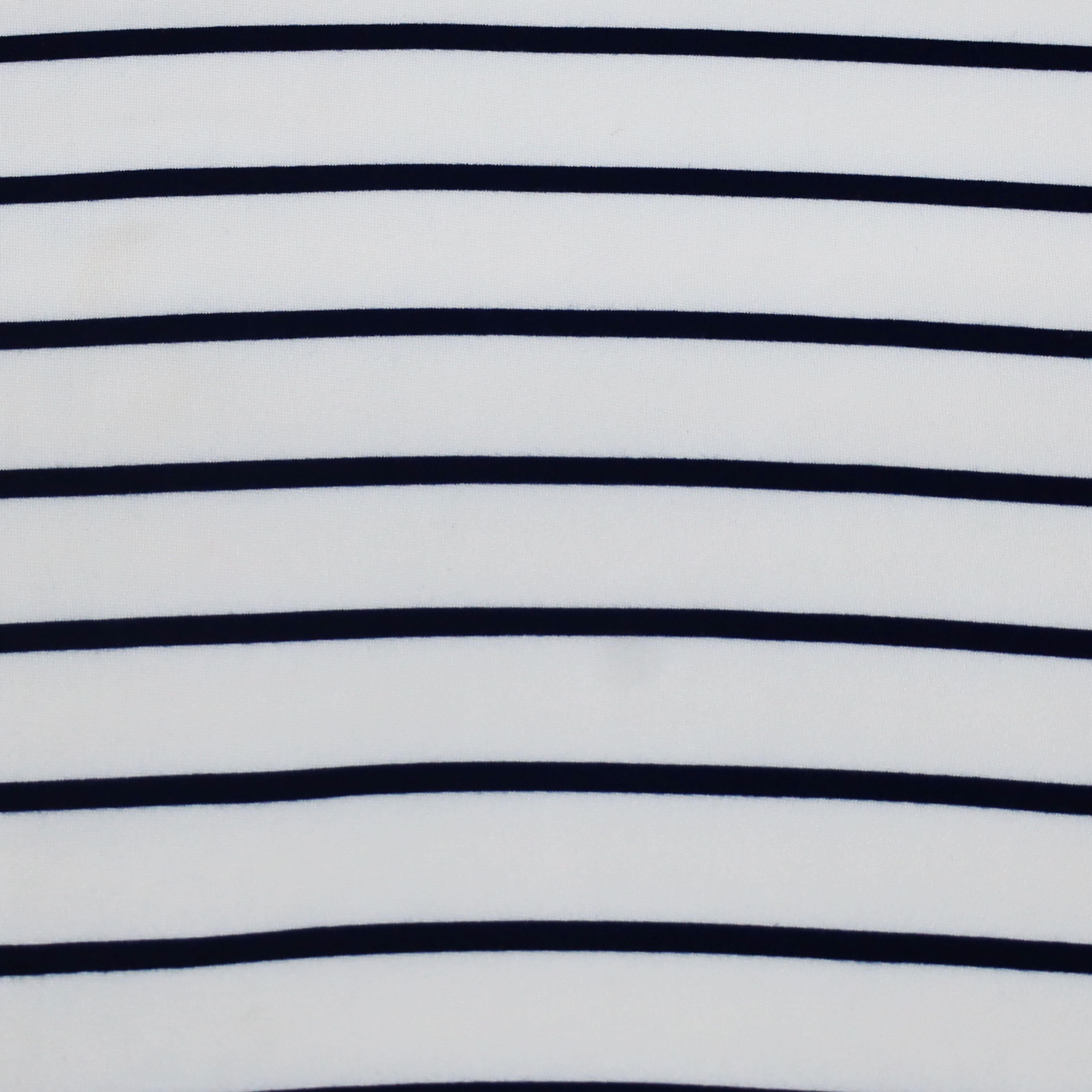 Fabric Merchants Navy & White Stripes Double Brushed 4-Way Stretch Fabric