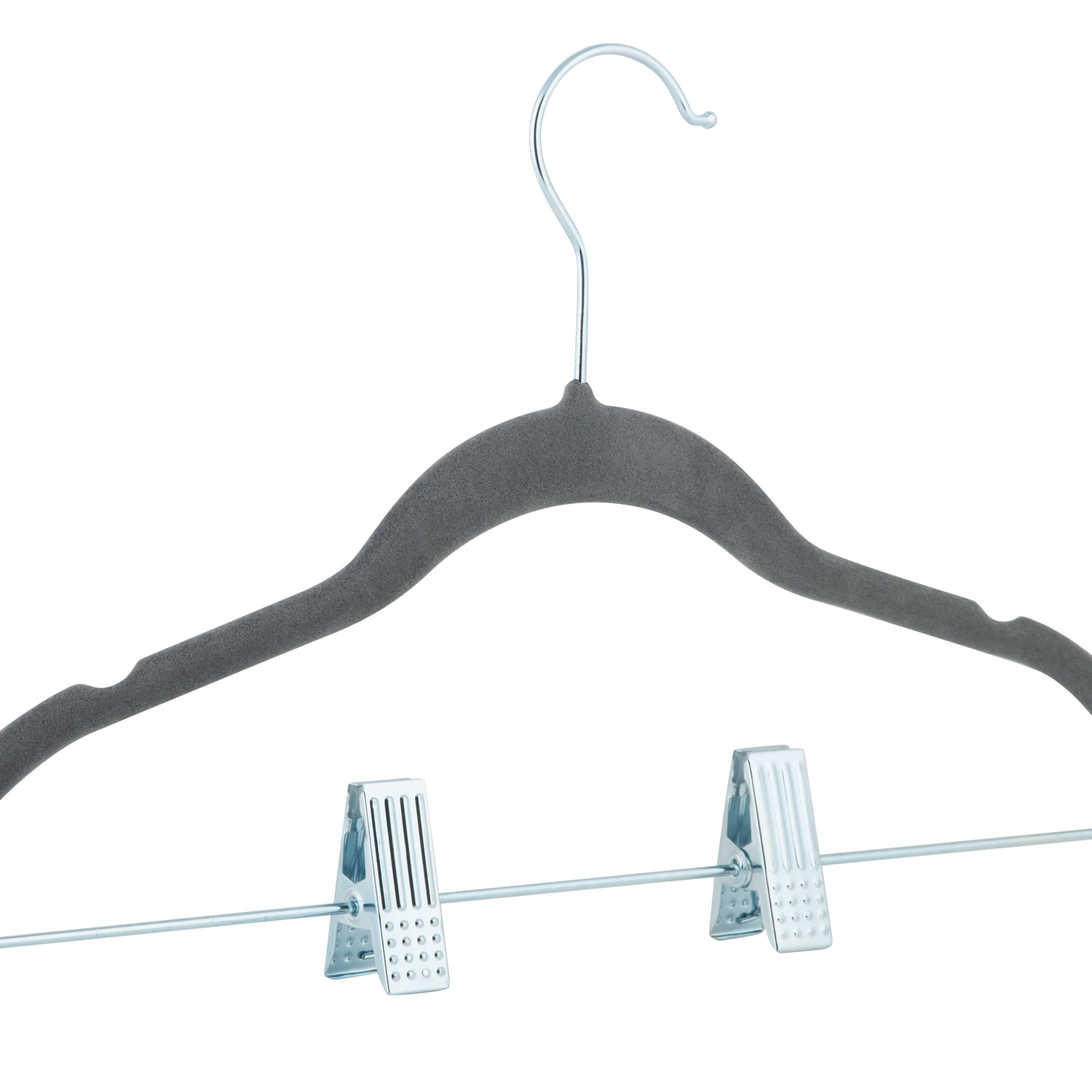 Simplify Children's Gray Velvet Hangers, 6ct.