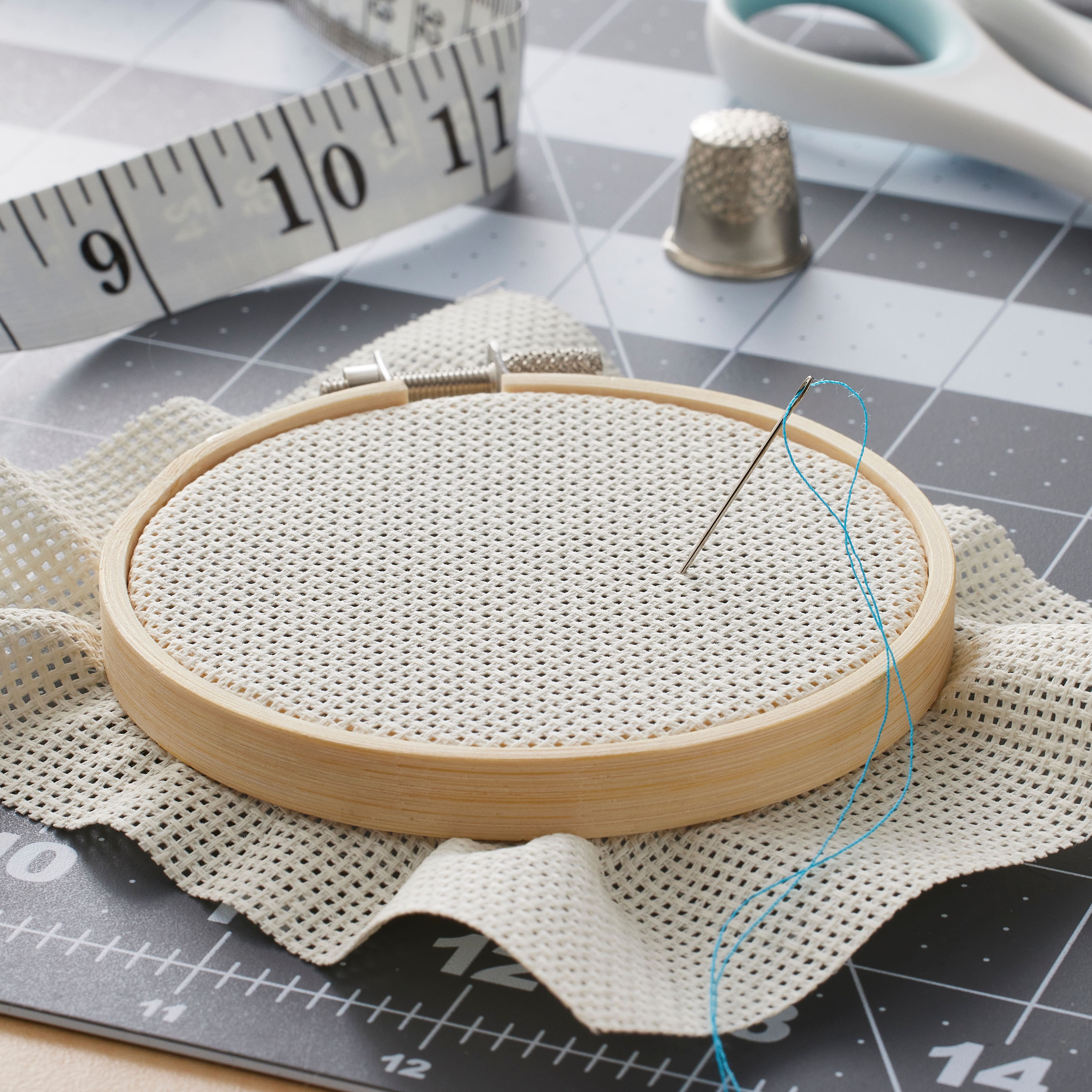 12 Pack: 14 Count Aida Cloth Cross Stitch Fabric by Loops &#x26; Threads&#x2122;, 29.5&#x22; x 36&#x22;