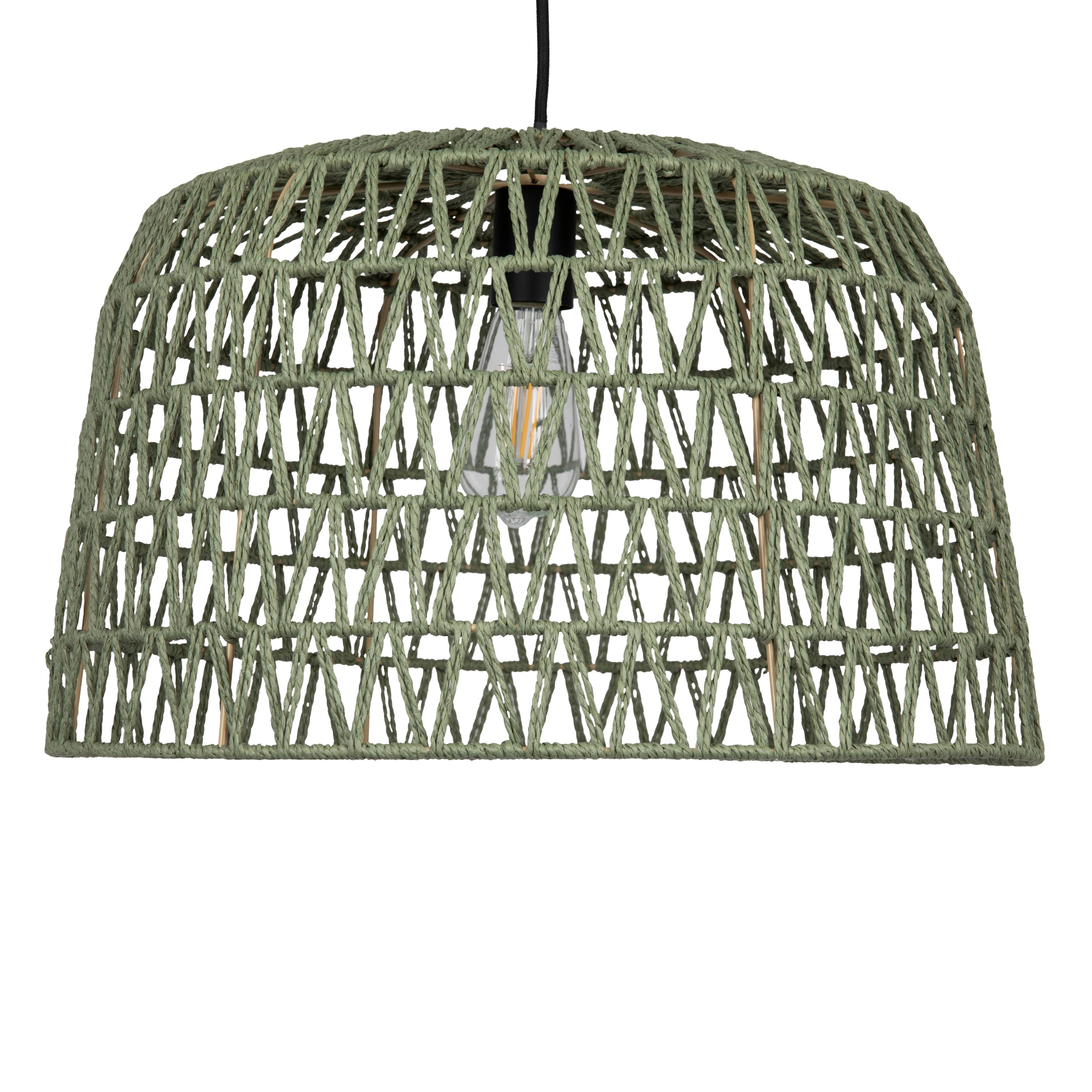 Hello Honey&#xAE; 19.5&#x22; Boho Open Weave Metal and Paper Rope Ceiling Light