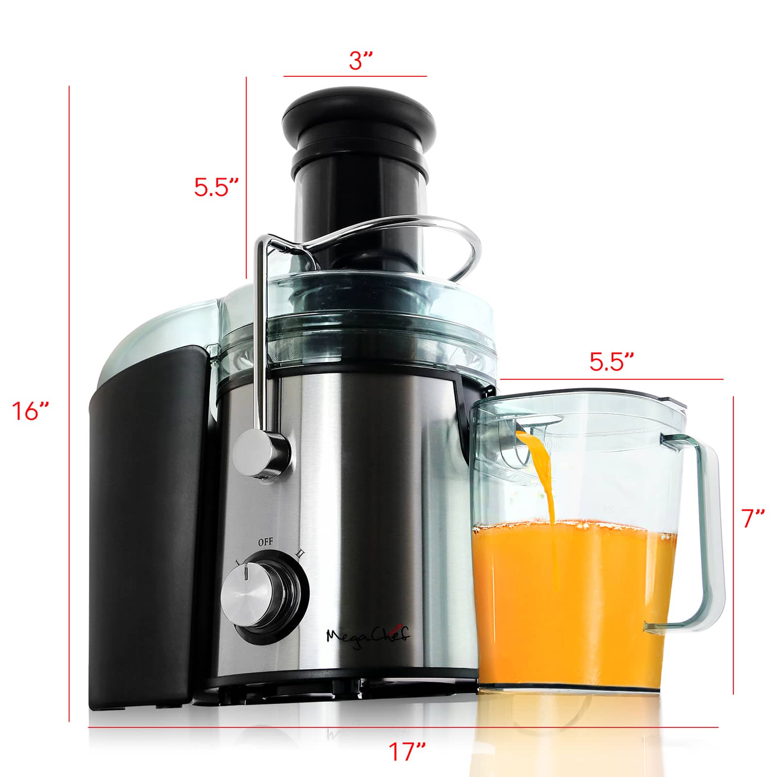 MegaChef Wide Mouth Juice Extractor Juice Machine
