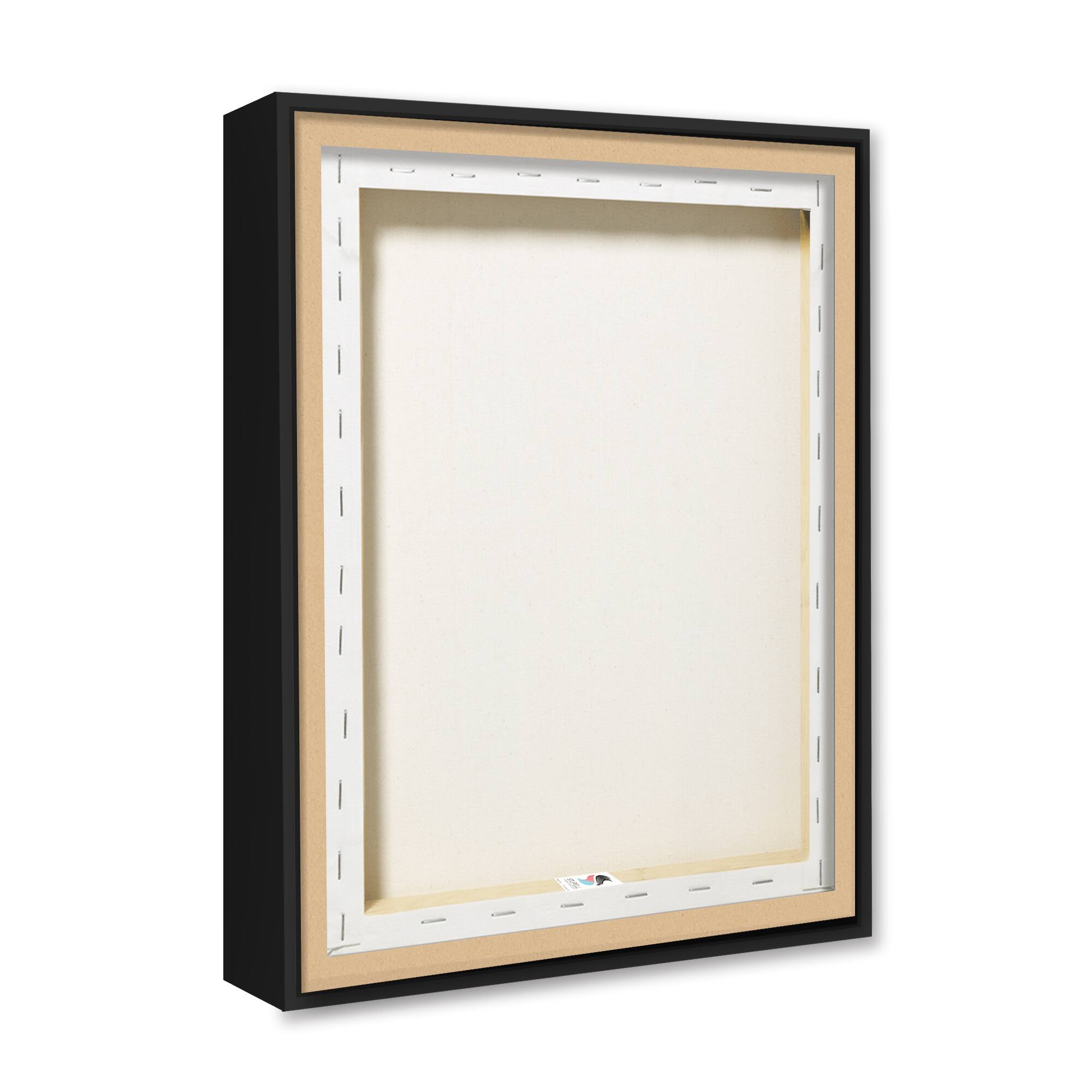 Stupell Industries Raccoon with Wood Fence Illustration Framed Floater Canvas Wall Art