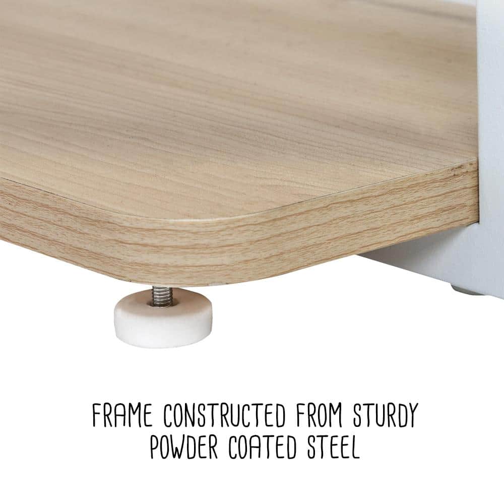 4 Pack: Honey Can Do White &#x26; Natural Home Office Computer Desk with Shelves