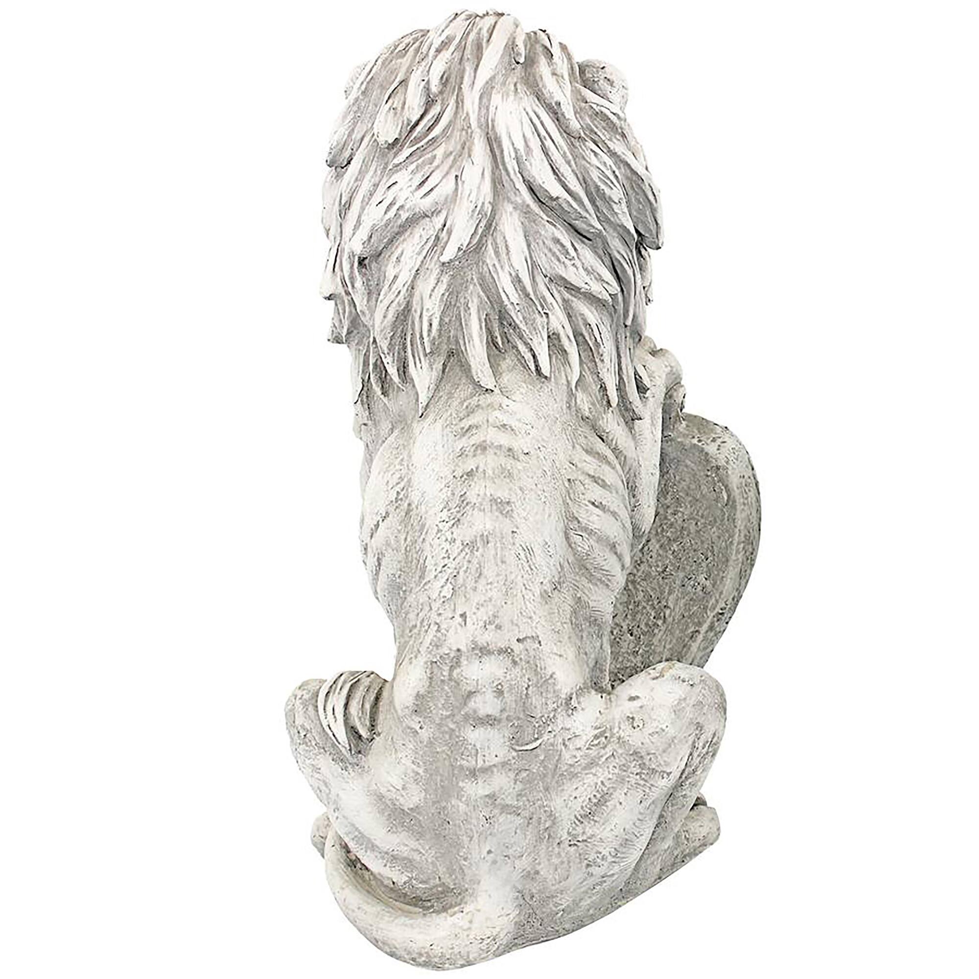 Design Toscano 17" Right Paw Up Roaring Beasts of Castello di Rocca Lion Sentinel Statue