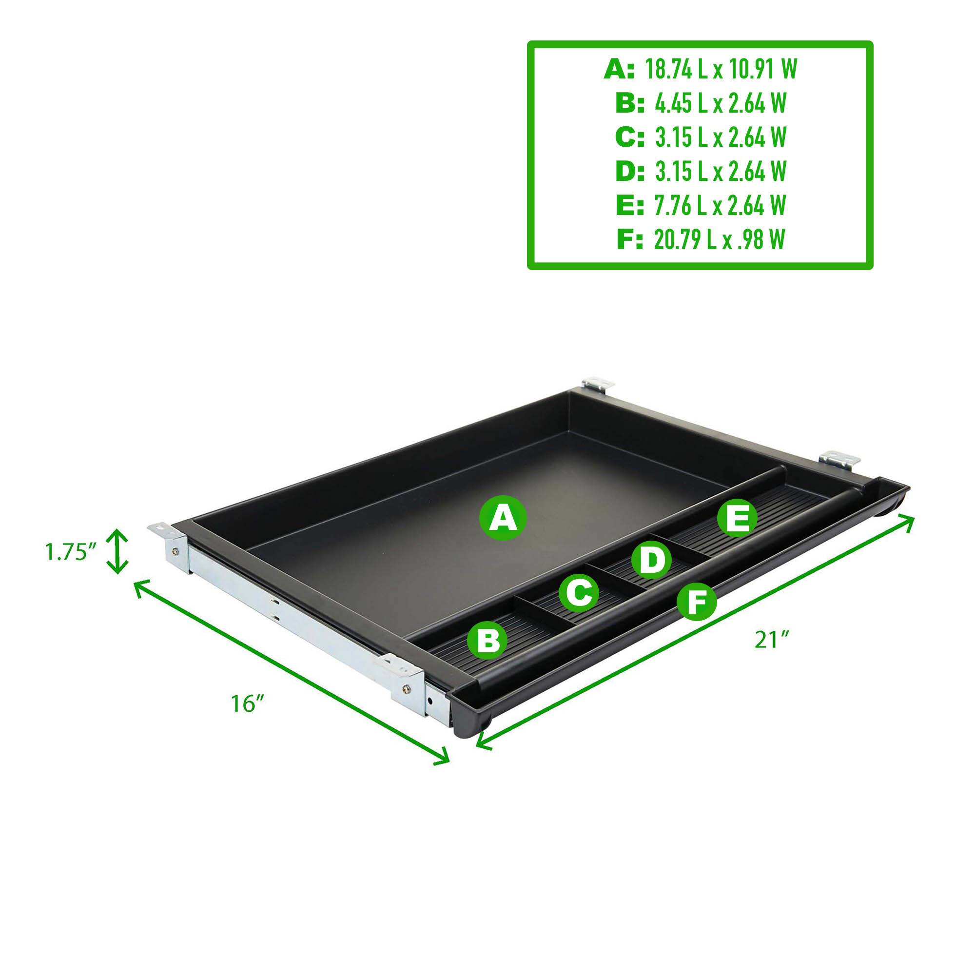 Mind Reader Black Ergonomic Keyboard Under Desk Drawer Tray