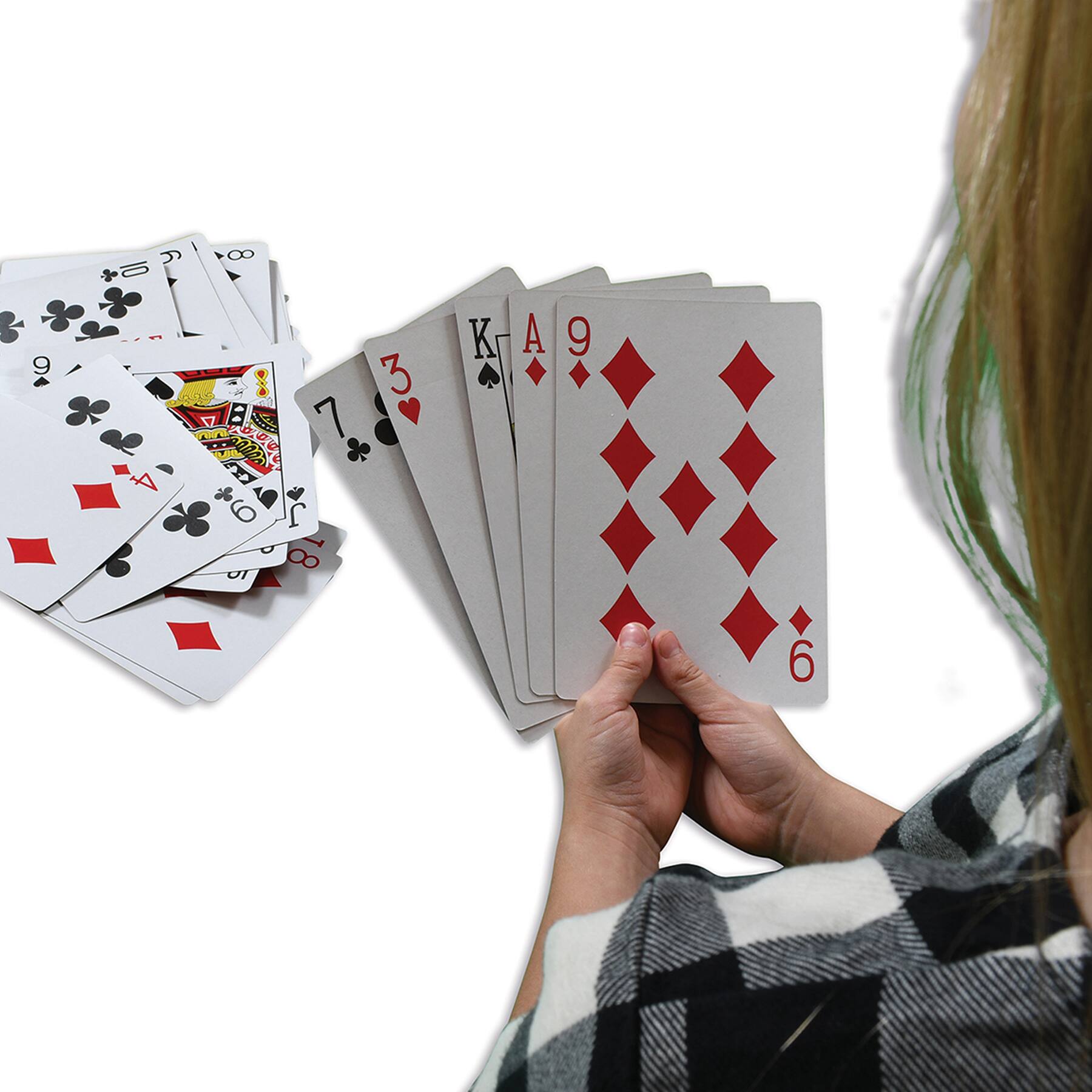Learning Advantage&#x2122; 4.5&#x22; x 6.75&#x22; Giant Playing Cards, 2 Packs of 52