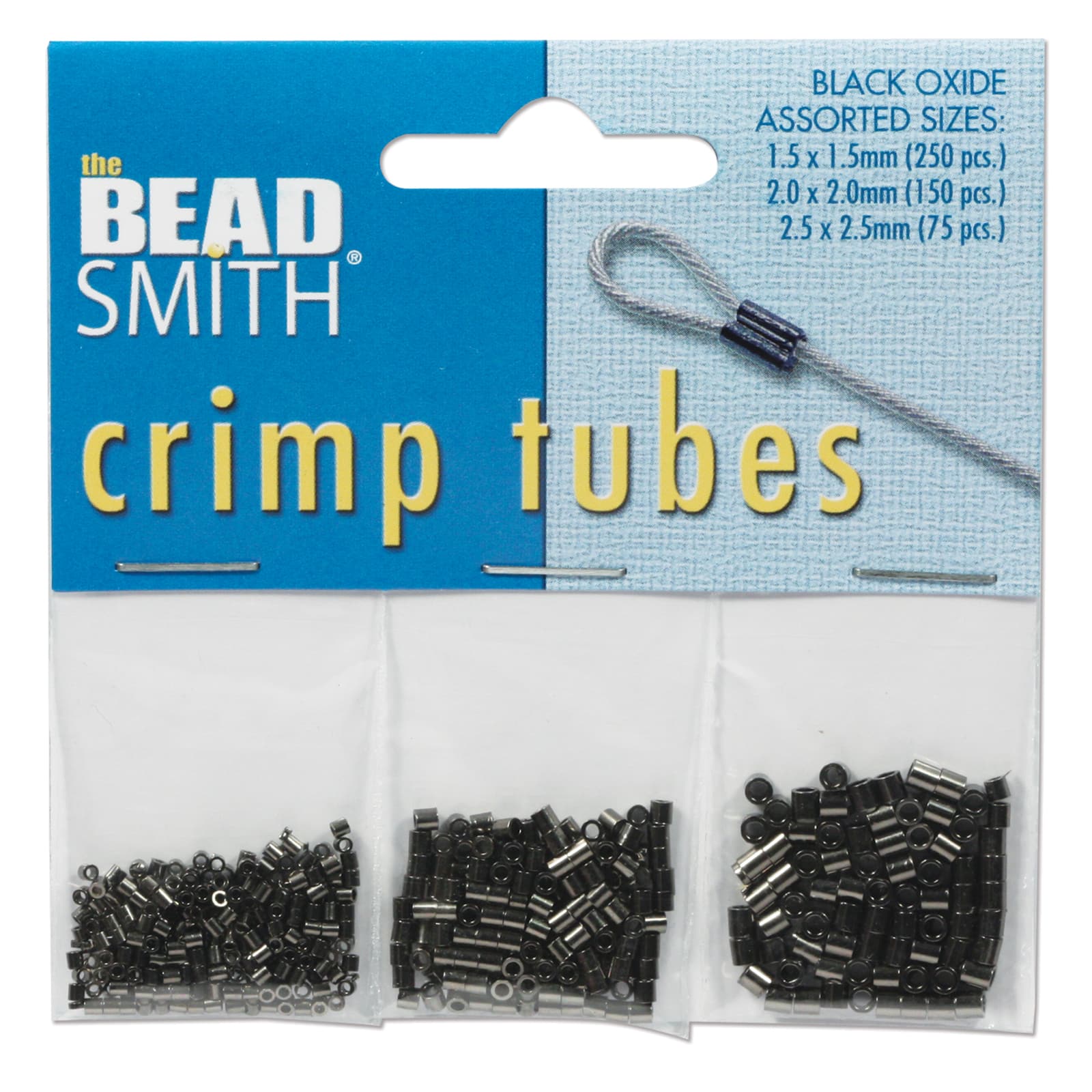 The Beadsmith&#xAE; Assorted Black Oxide Crimp Tubes