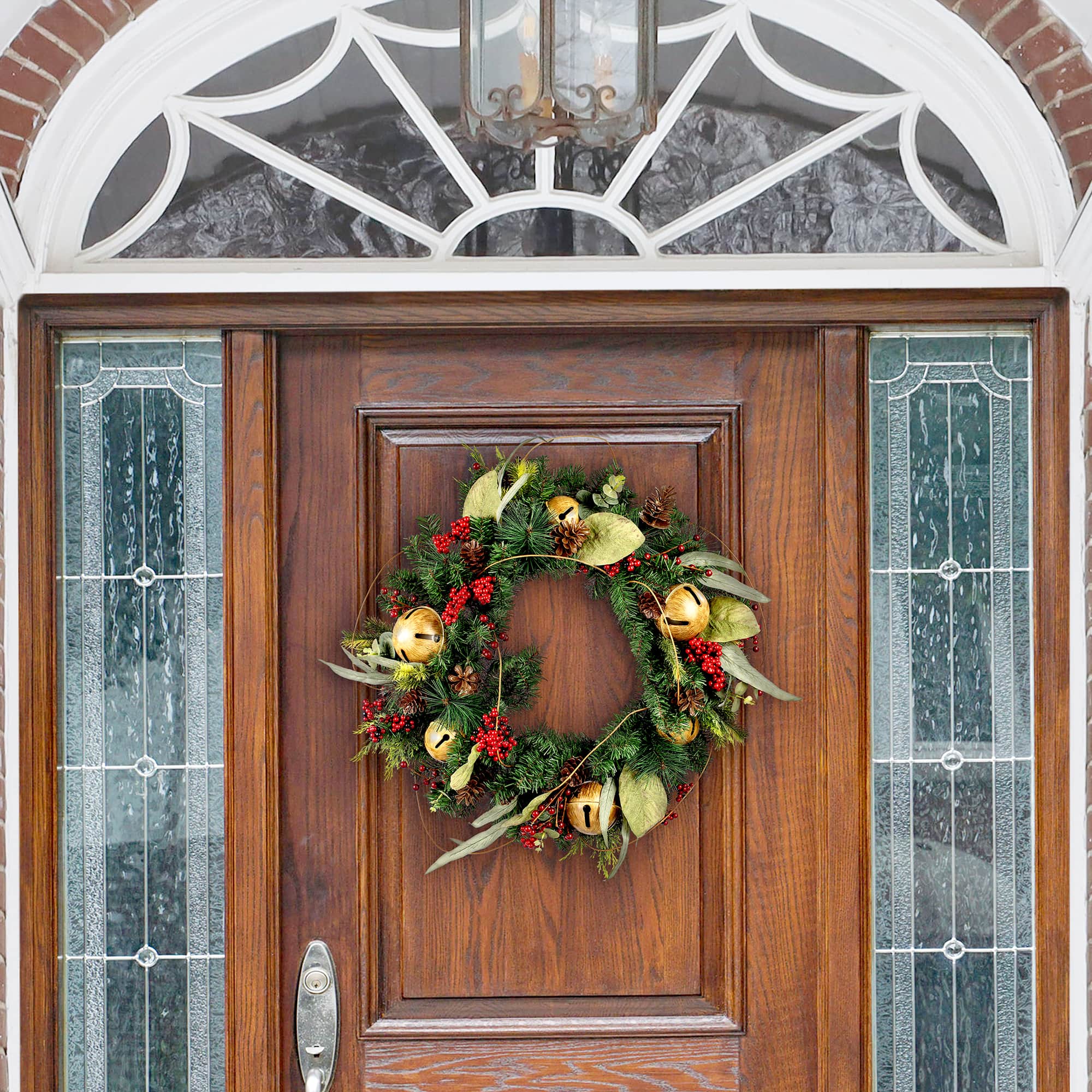 26&#x22; Holiday Bell, Pine &#x26; Red Berry Wreath by Ashland&#xAE;