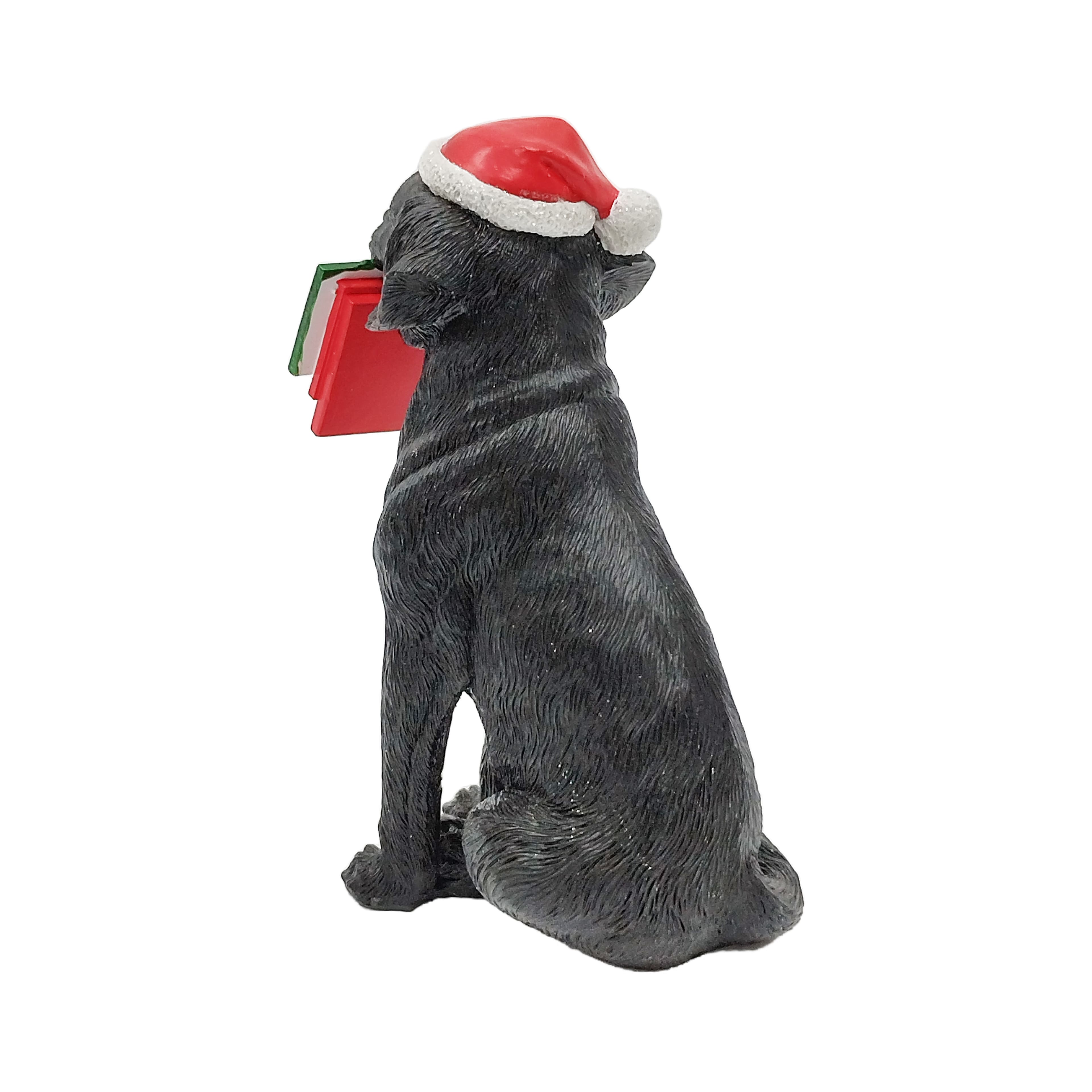 6.75&#x22; Black Dog with Christmas Cards Tabletop D&#xE9;cor by Ashland&#xAE;