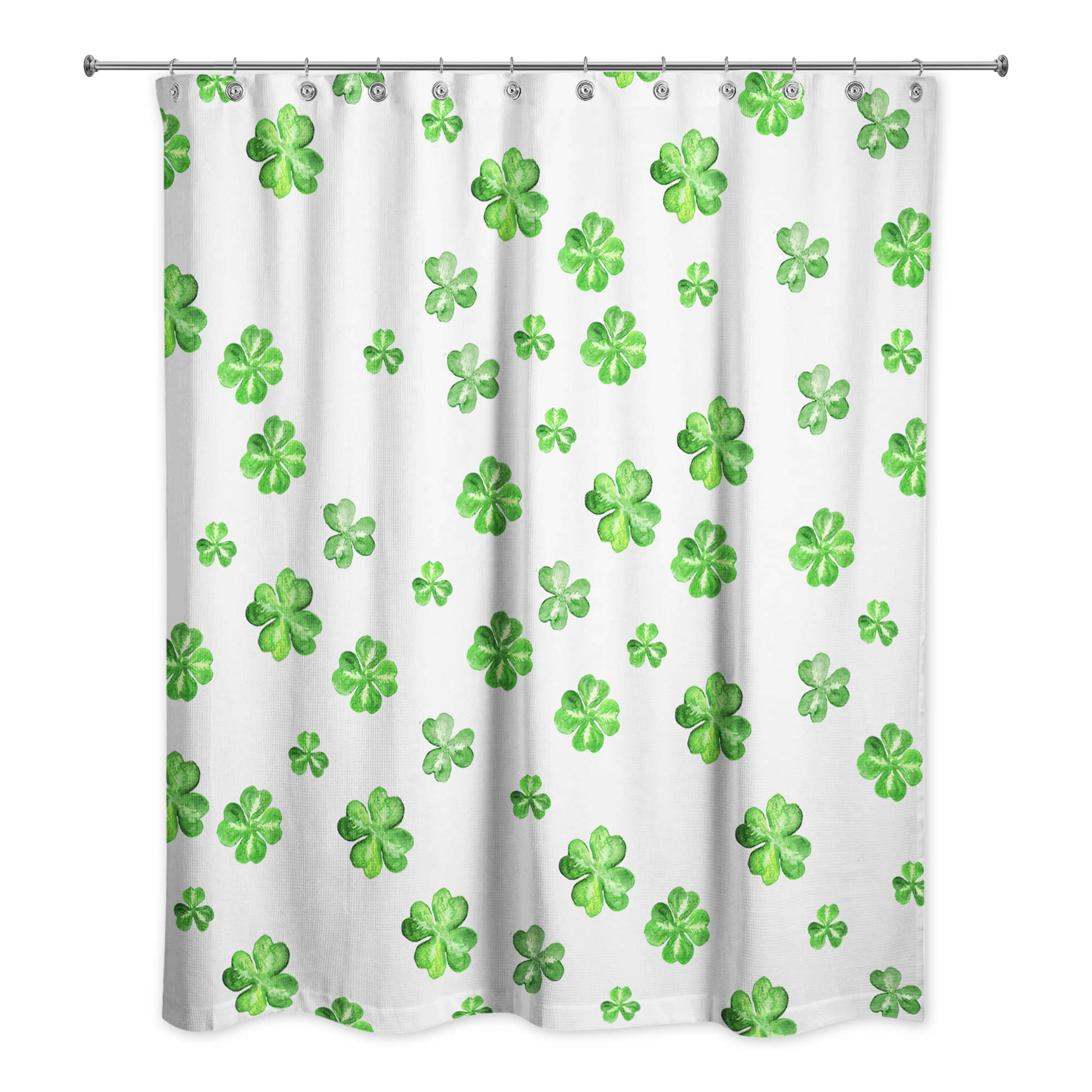 Painterly Shamrock Pattern 71" x 74" Shower Curtain