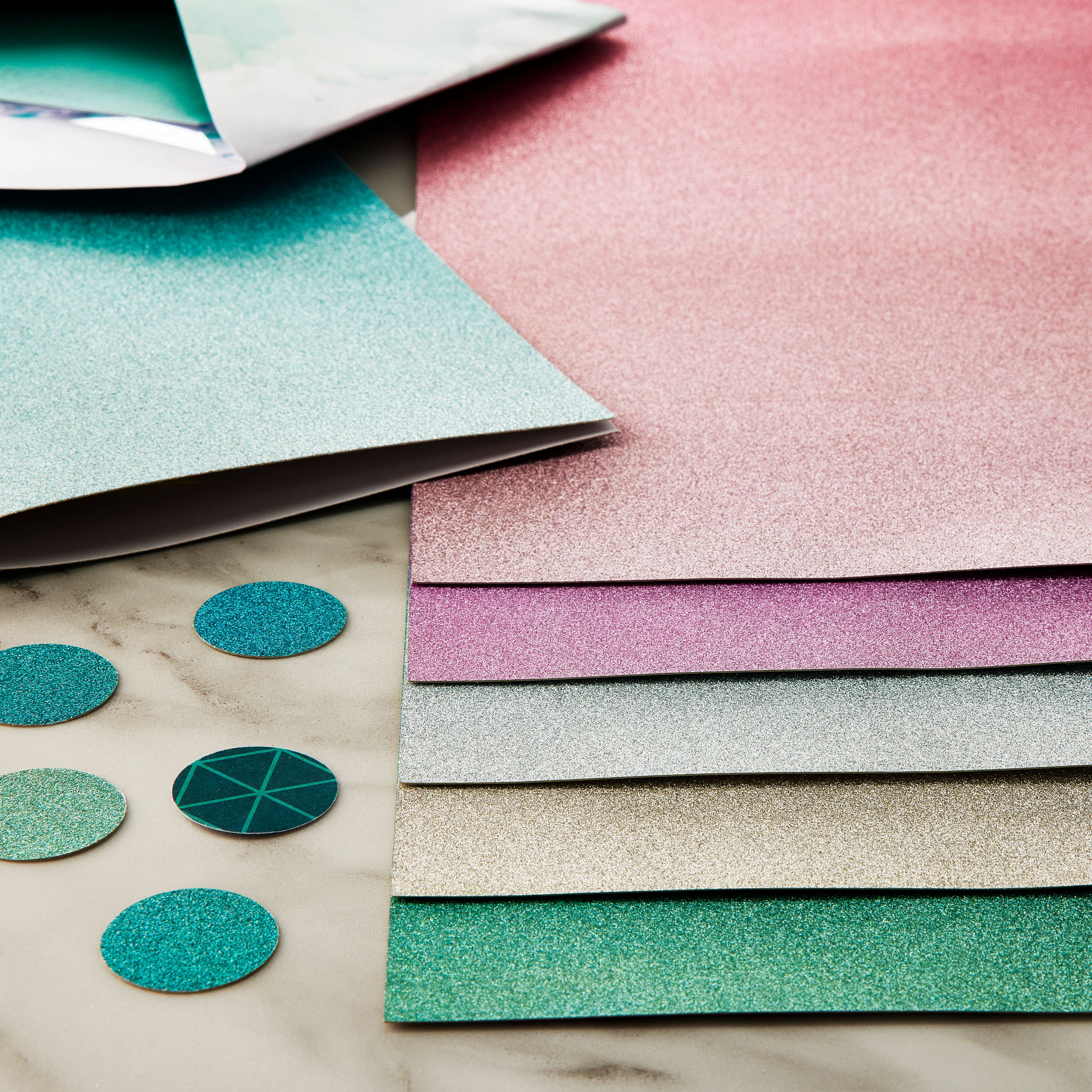 6 Packs: 20 ct. (120 total) Signature&#x2122; Ombre Glitter Paper Pad by Recollections&#xAE;, 12&#x22; x 12&#x22;