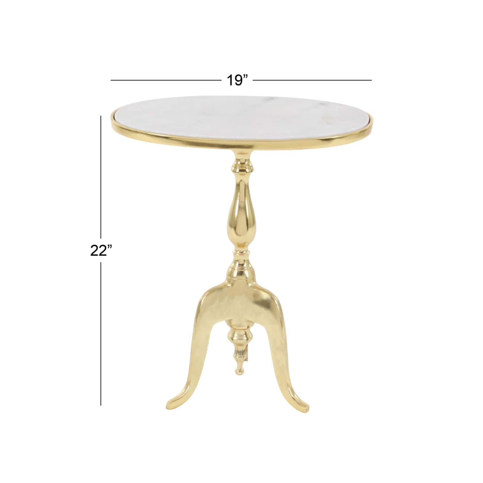 22&#x27;&#x27; Gold Stone Traditional Accent Table