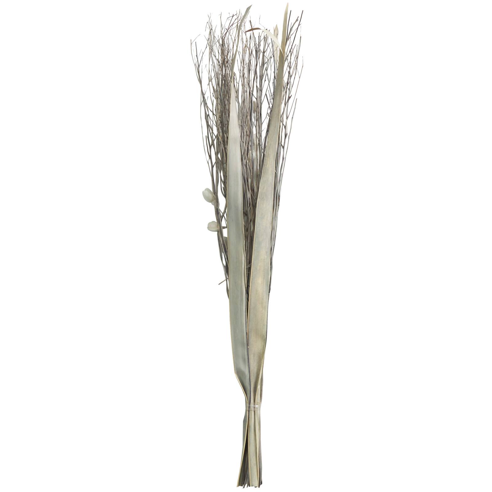 40" Gray Dried Plant Floral Bouquet Branch Natural Foliage with Grass Stems