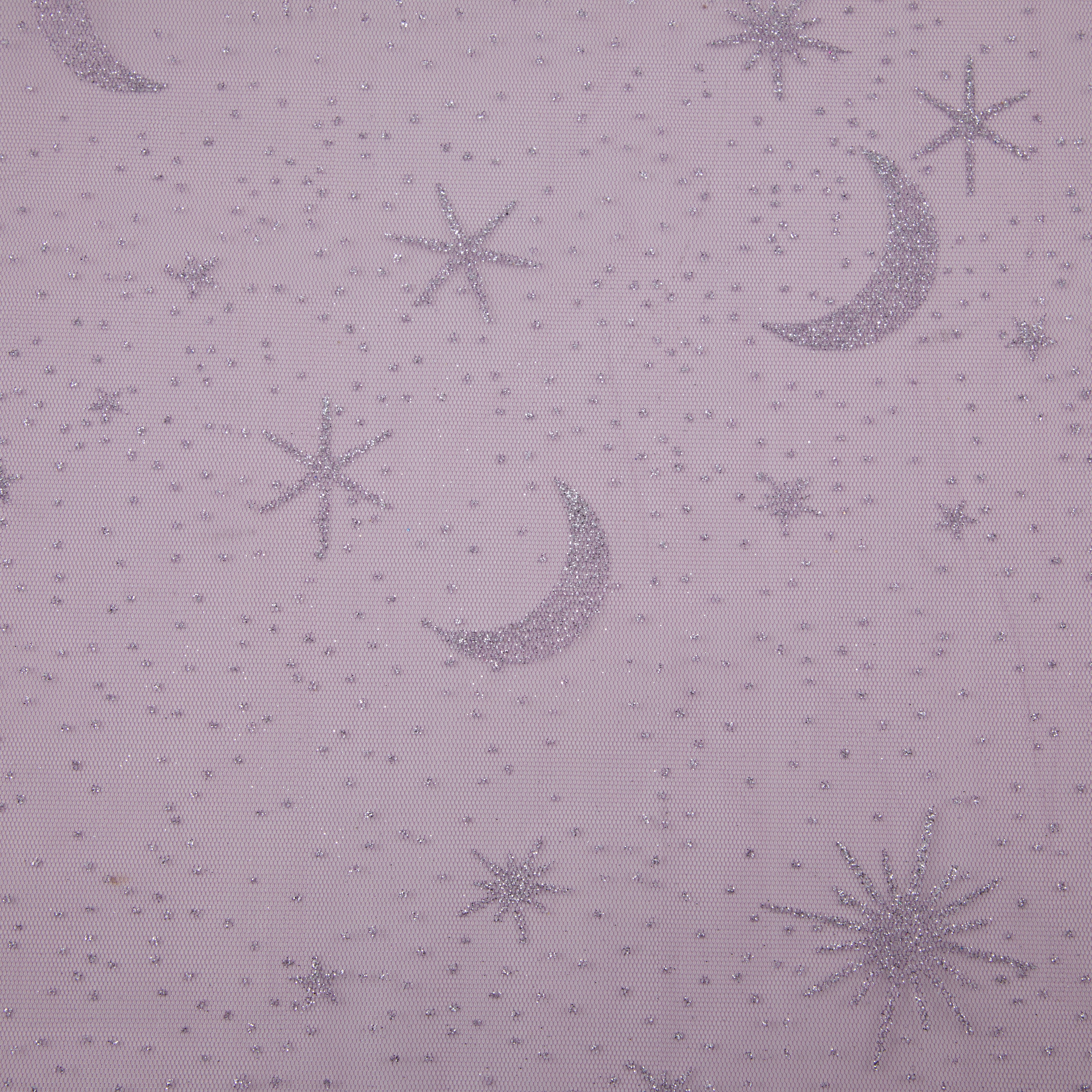 Purple with Silver Moon &#x26; Stars Mesh