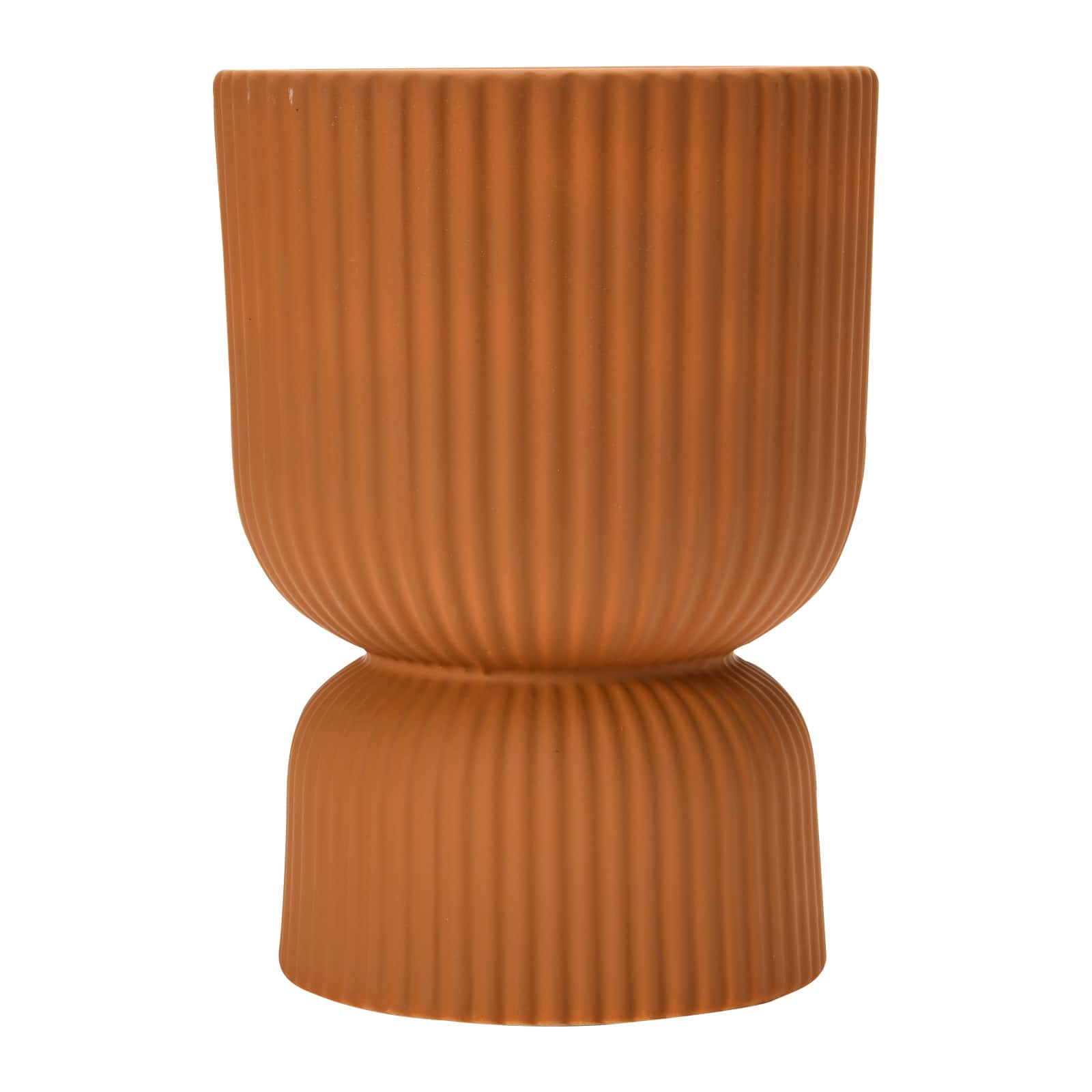 Hello Honey&#xAE; 8&#x22; Latex Glaze Stoneware Pleated Footed Planter