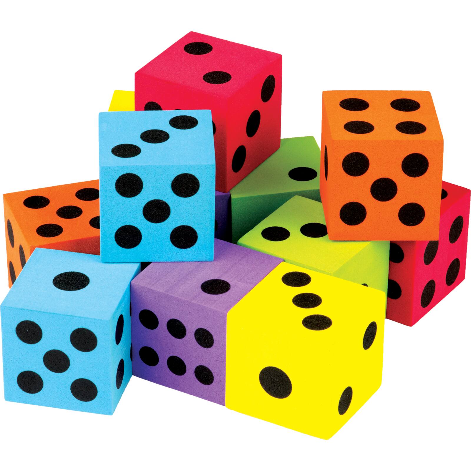 Teacher Created Resources Large Colorful Foam Dice, 2 Packs of 12