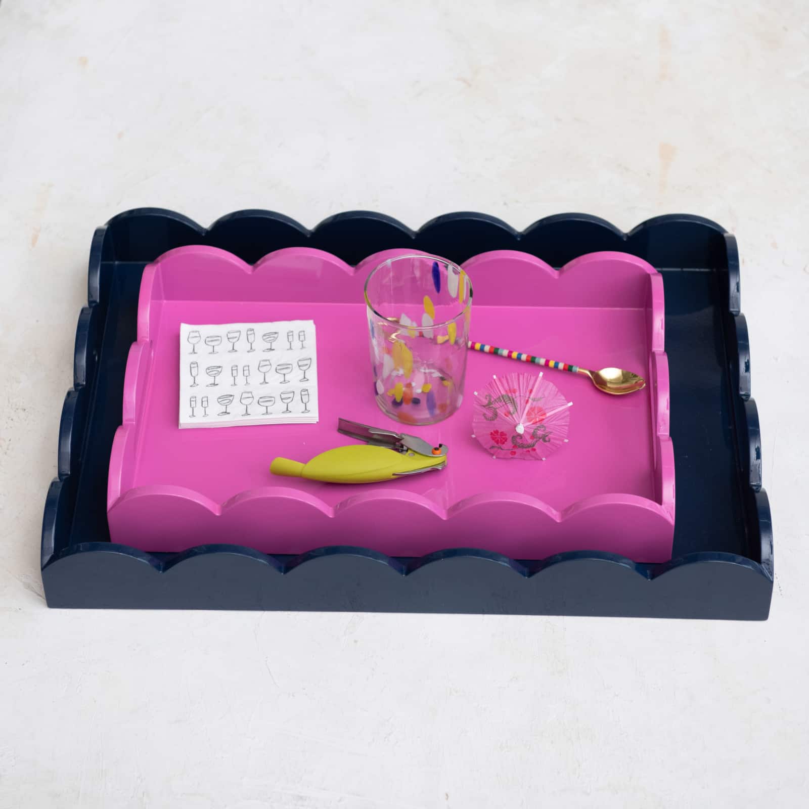 Hello Honey&#xAE; 16&#x22; Wide Fuchsia Wood Tray