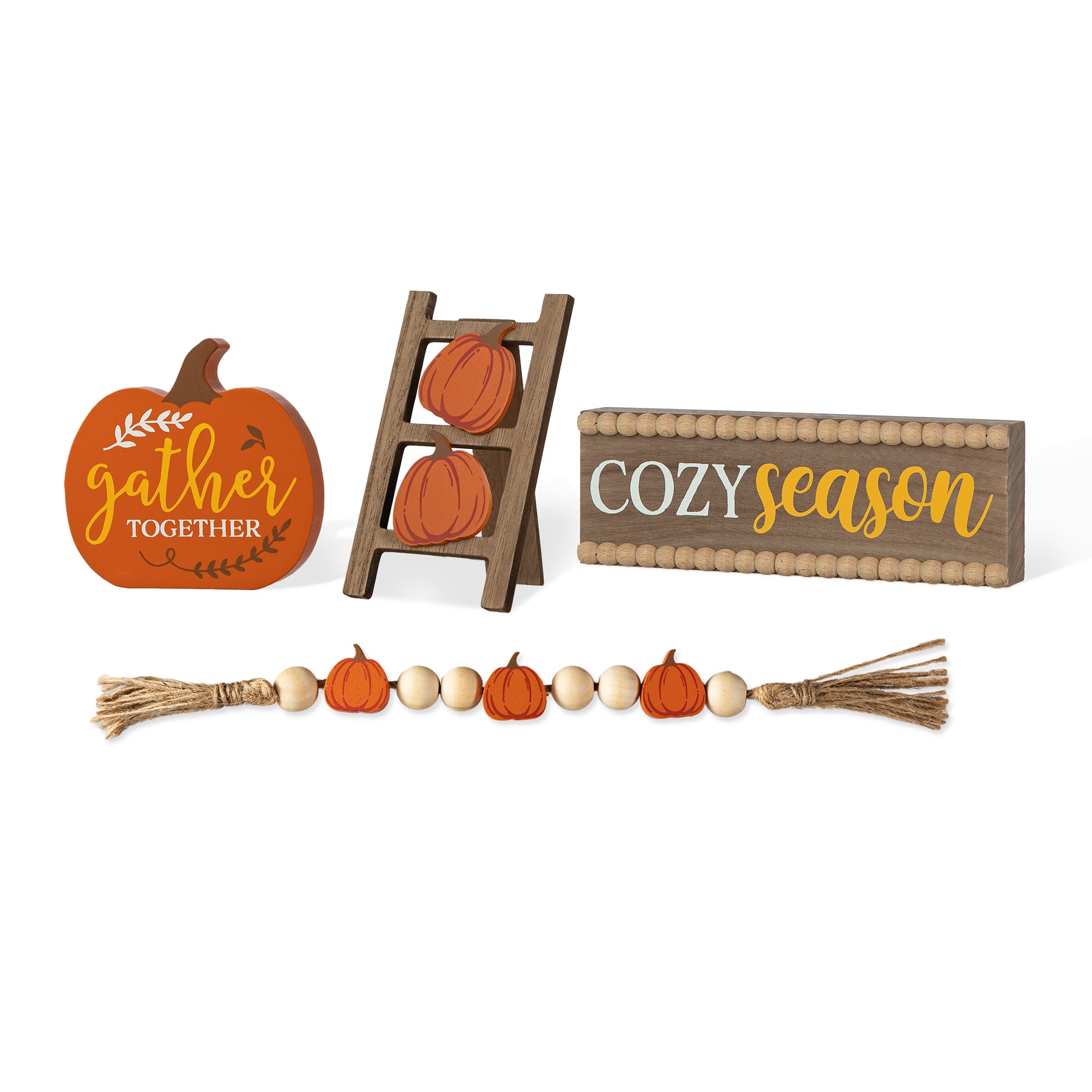 Glitzhome&#xAE; Fall Wood Word Signs Table D&#xE9;cor Set