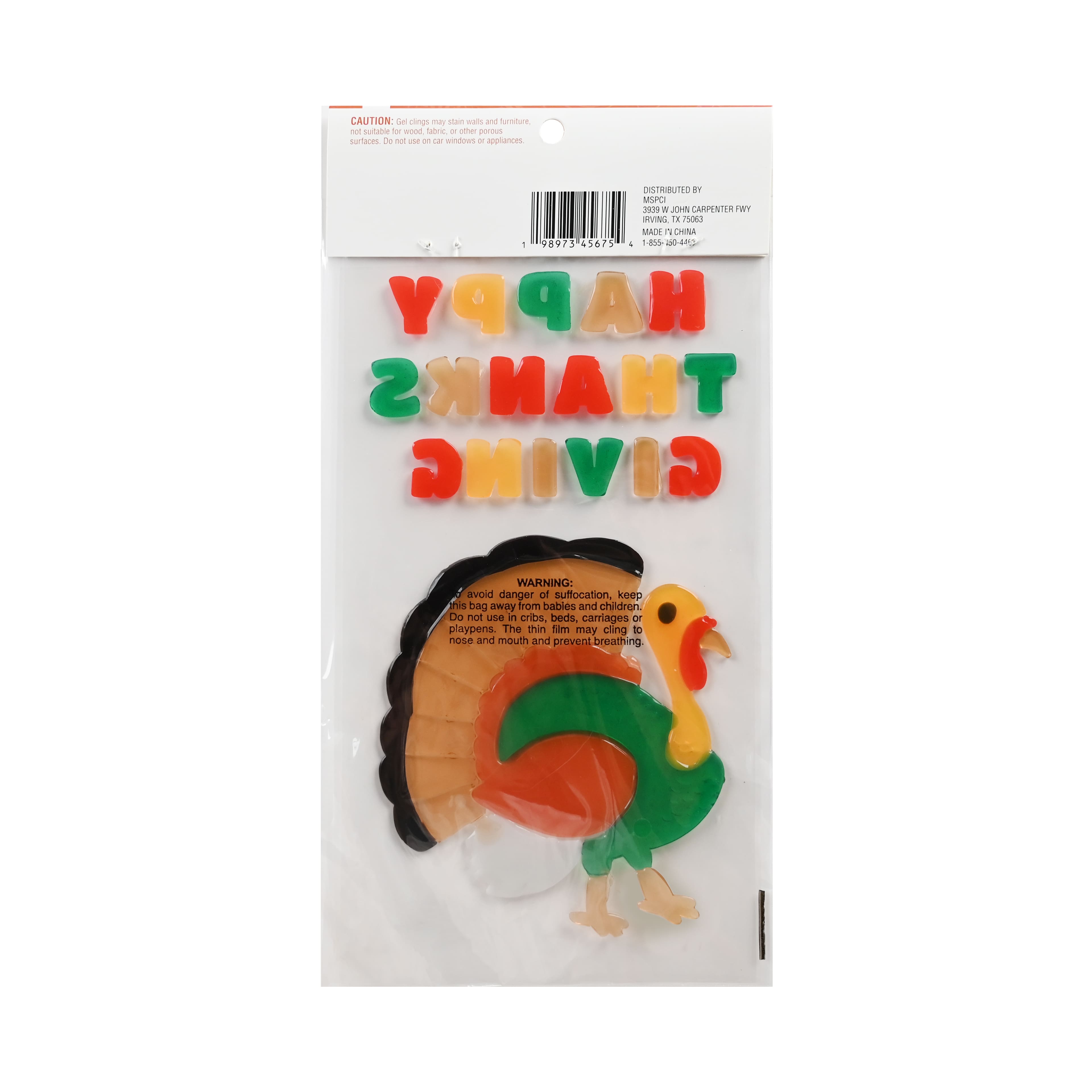 Happy Thanksgiving Turkey Gel Clings by Creatology&#x2122;