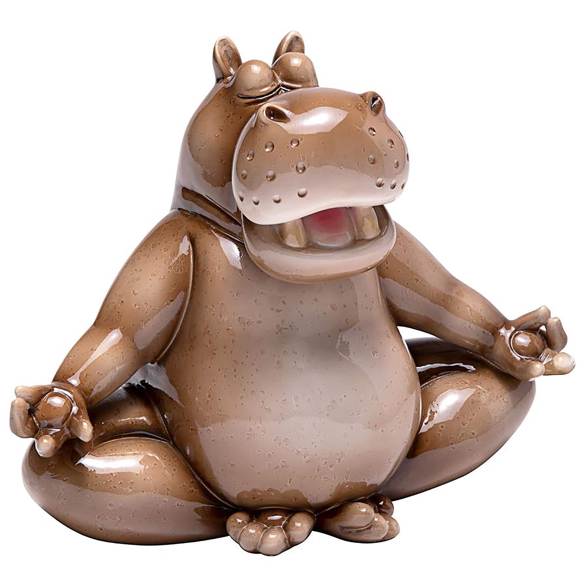 Design Toscano 10.5&#x22; A Ton of Zen Yoga Hippo Garden Statue