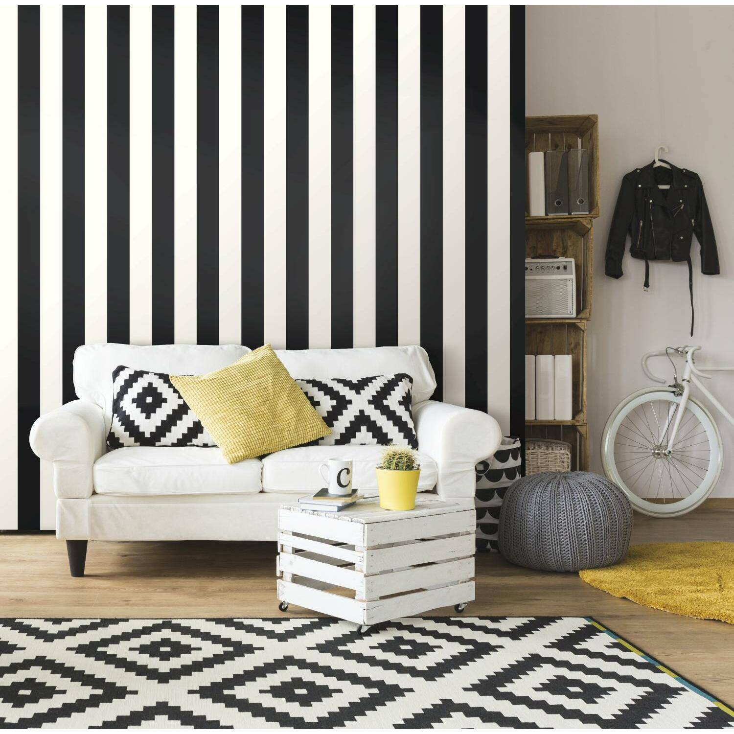 RoomMates Awning Stripe Peel &#x26; Stick Wallpaper