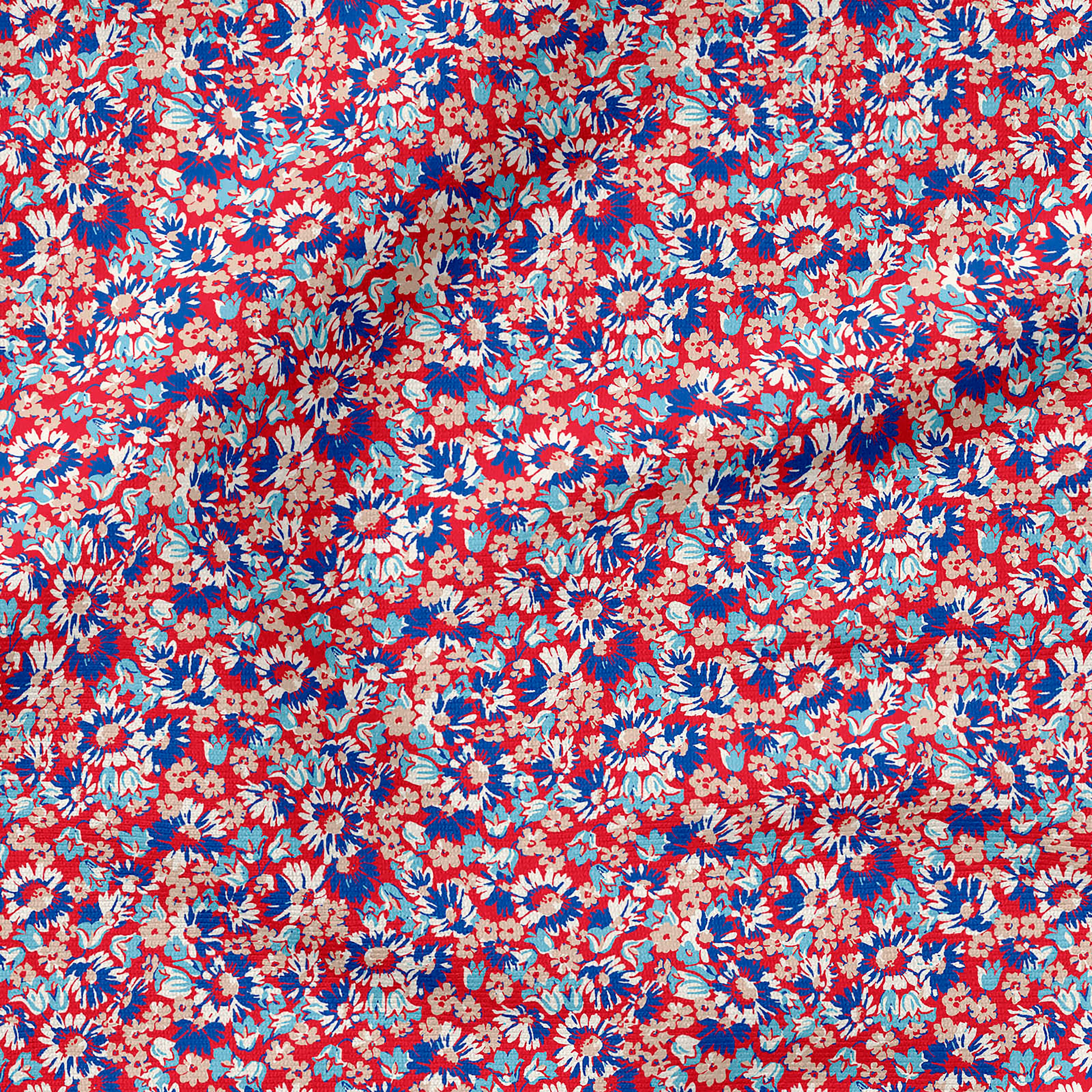 Fabric Editions Red Annabell Floral Cotton Fabric