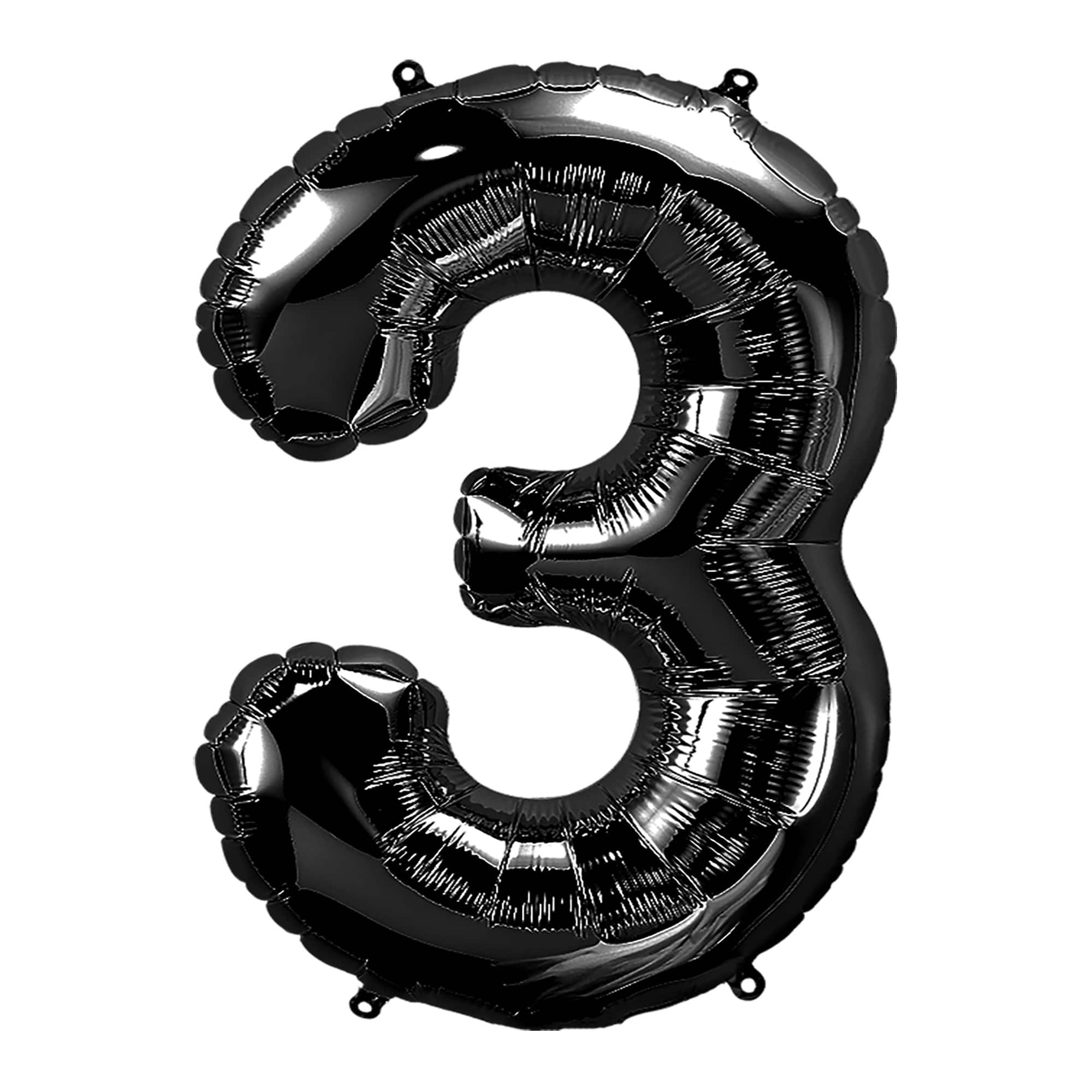 34&#x22; Black Number Foil Balloon