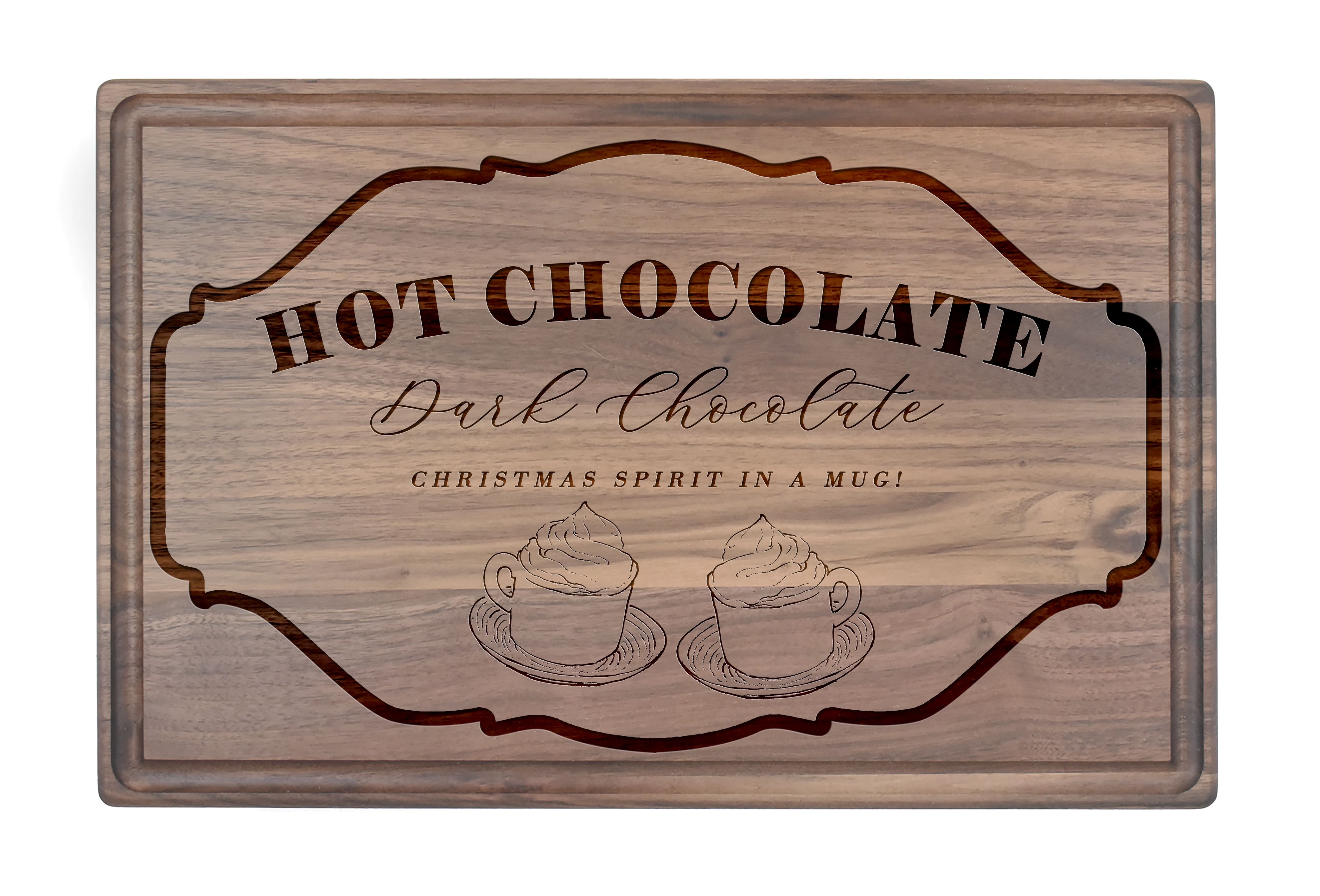 17" x 11" Hot Chocolate Bar Walnut Cutting Board