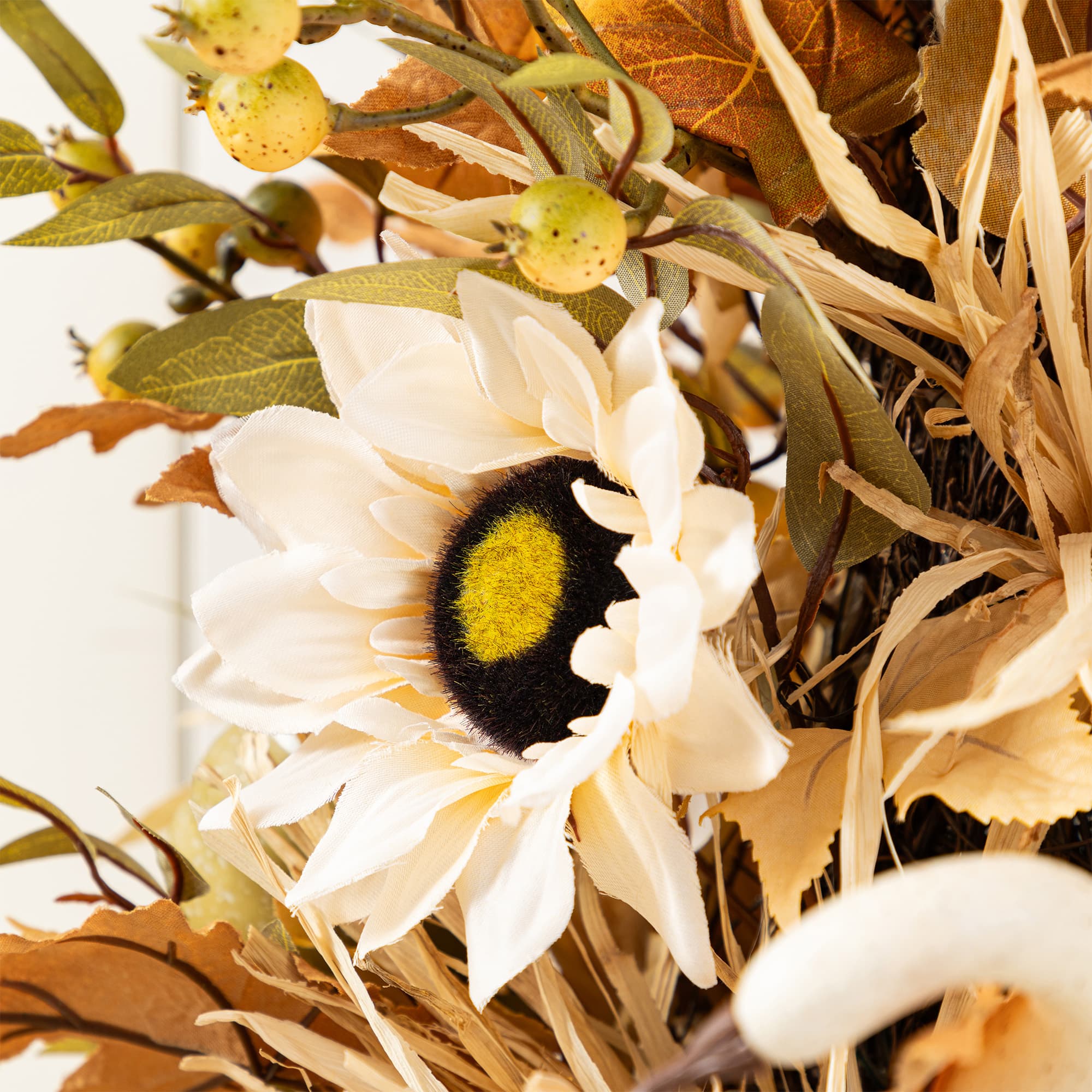 Glitzhome® 36" Fall Neutral Sunflower, Pumpkin and Leaf Porch Tree