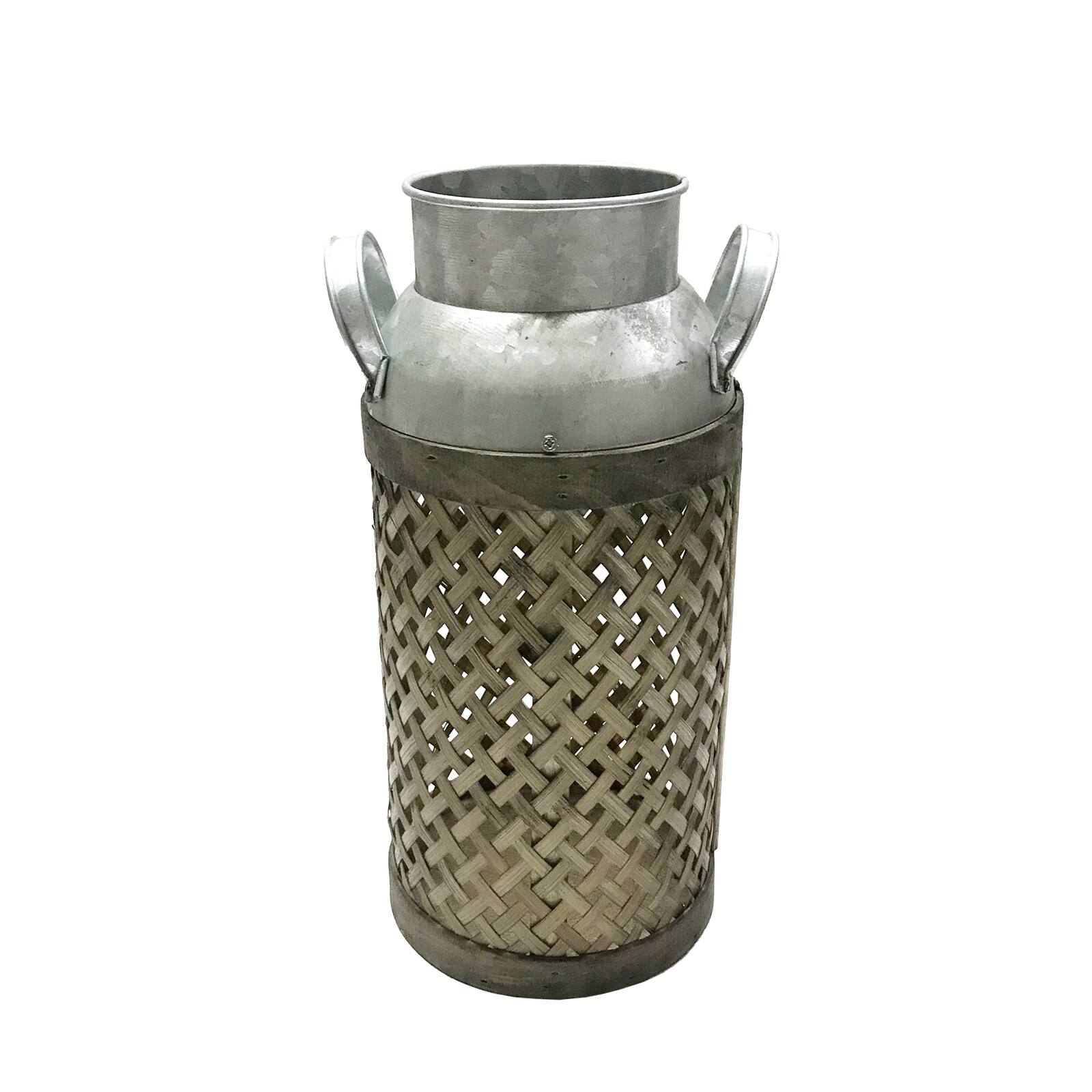 11 Metal Bamboo Galvanized Milk Jug By Ashland Michaels